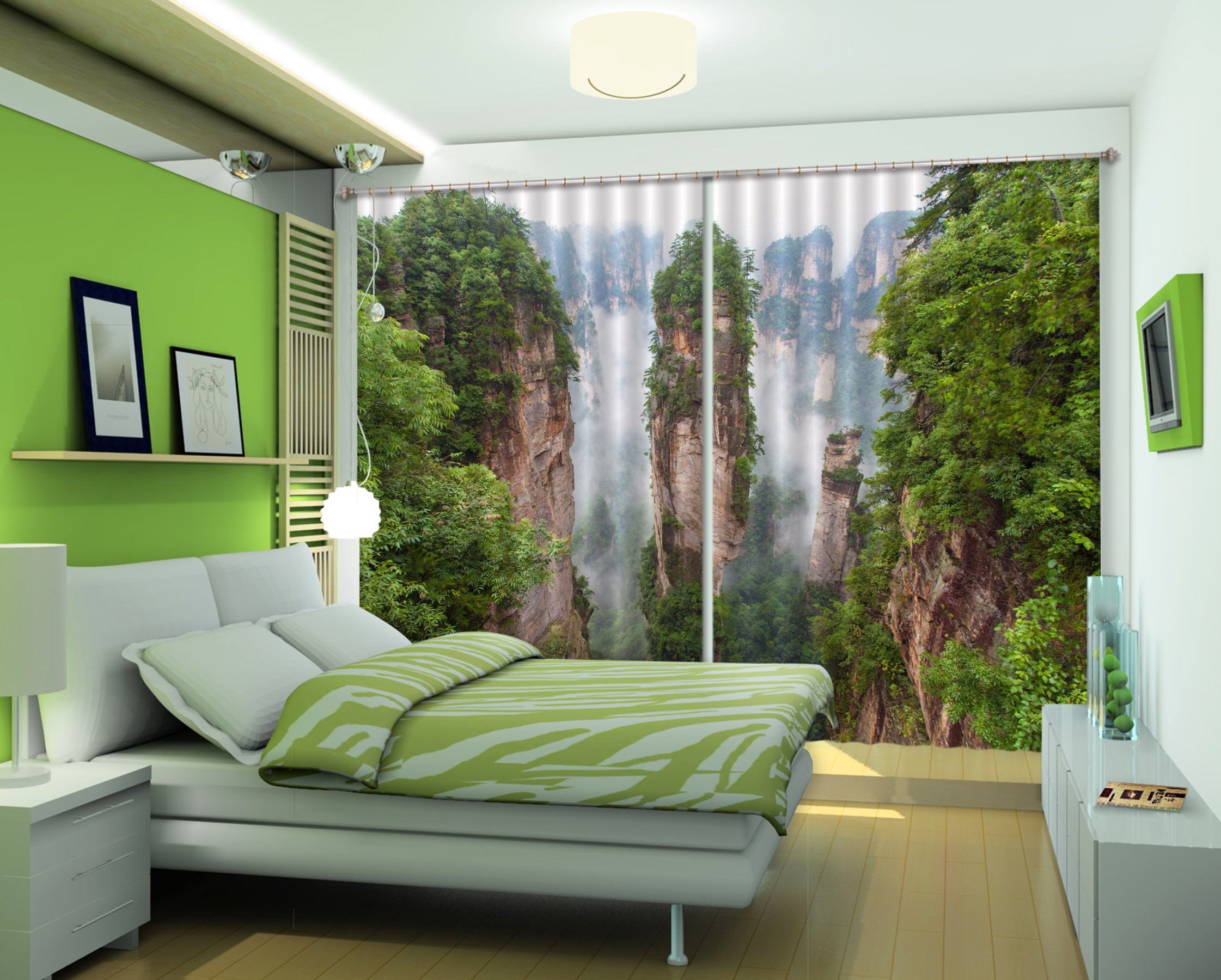 3D Beautiful Mountains 04 Curtains Drapes Wallpaper AJ Wallpaper