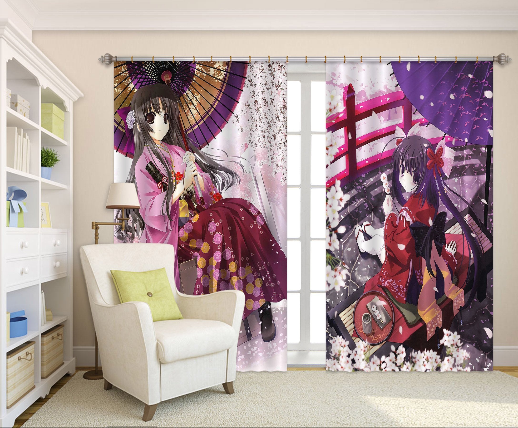 3D Cartoon Girls 2451 Curtains Drapes Wallpaper AJ Wallpaper