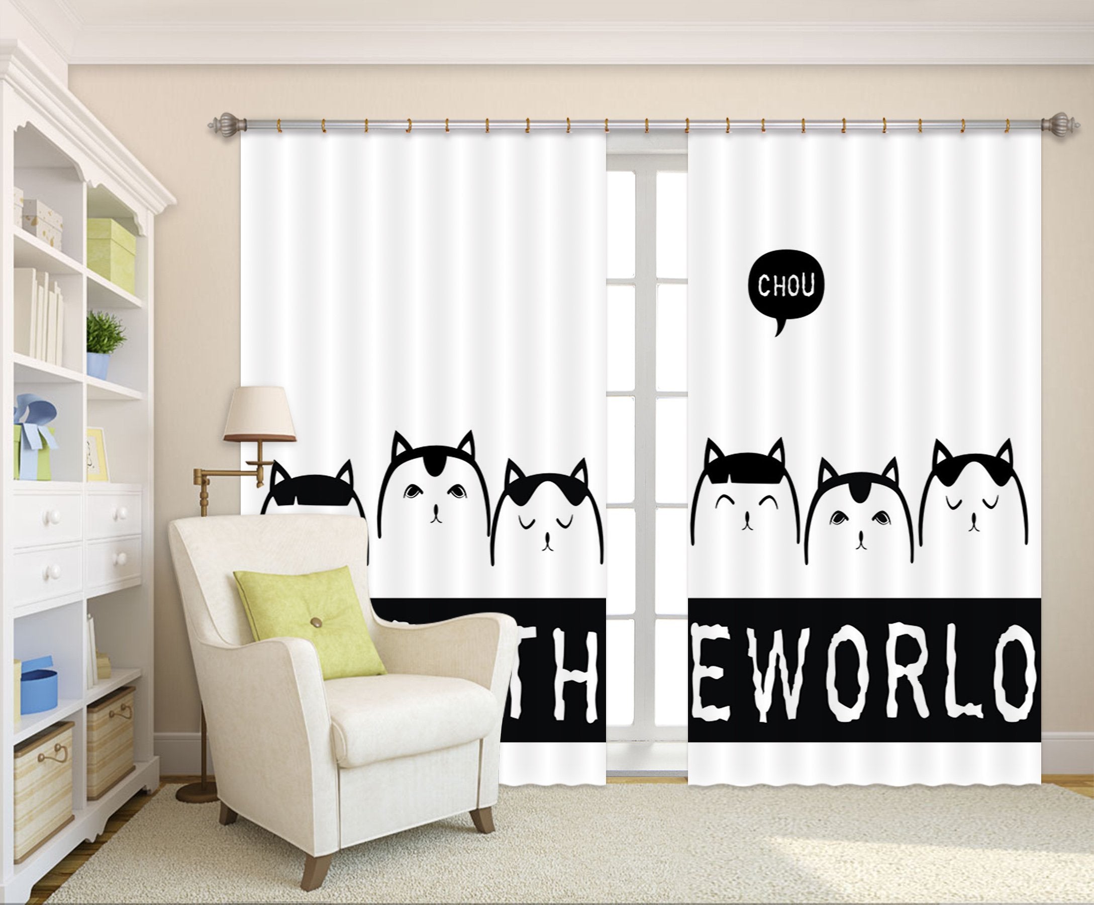 3D Cartoon Animals 2446 Curtains Drapes Wallpaper AJ Wallpaper