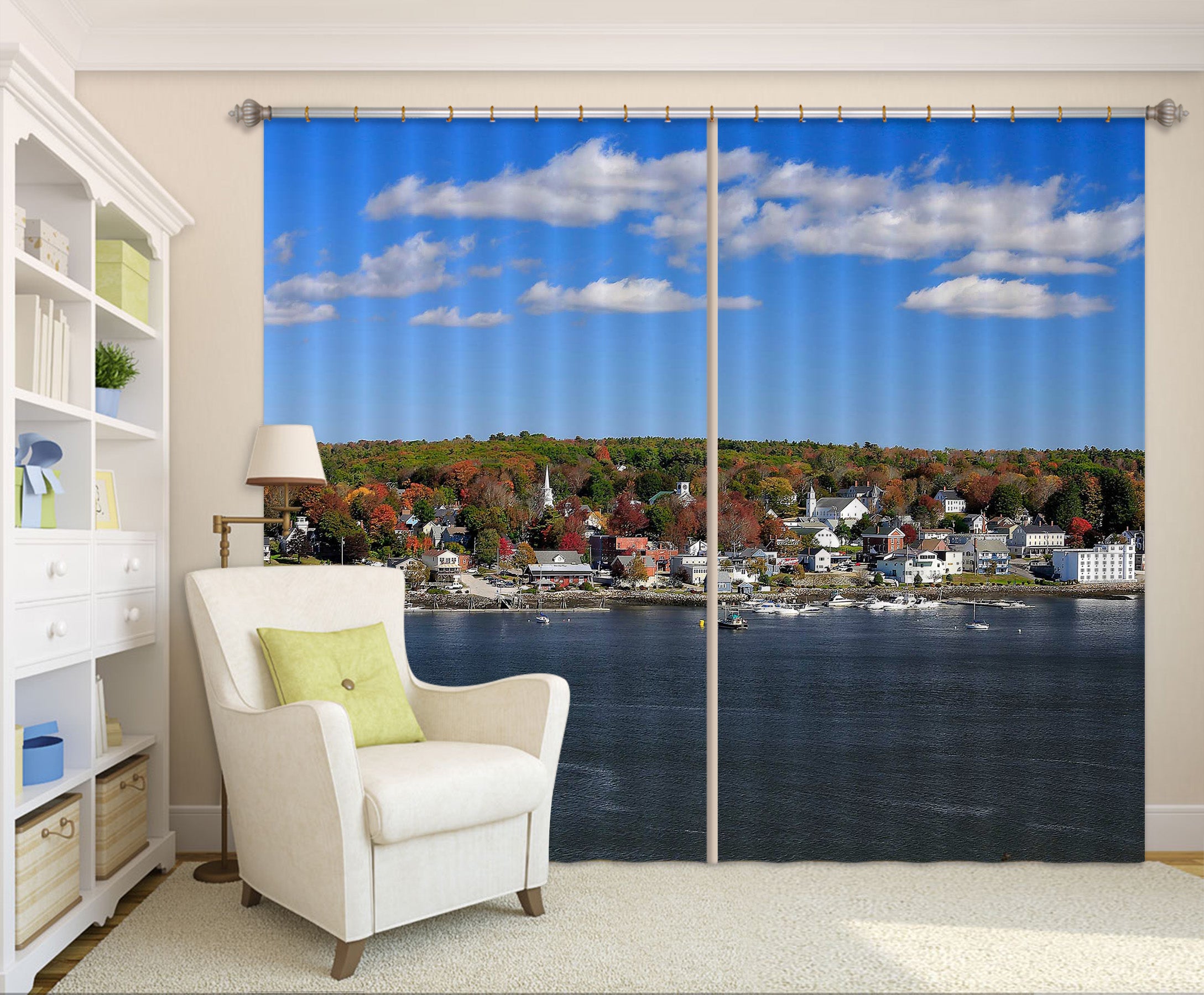 3D Seaside House 62137 Kathy Barefield Curtain Curtains Drapes