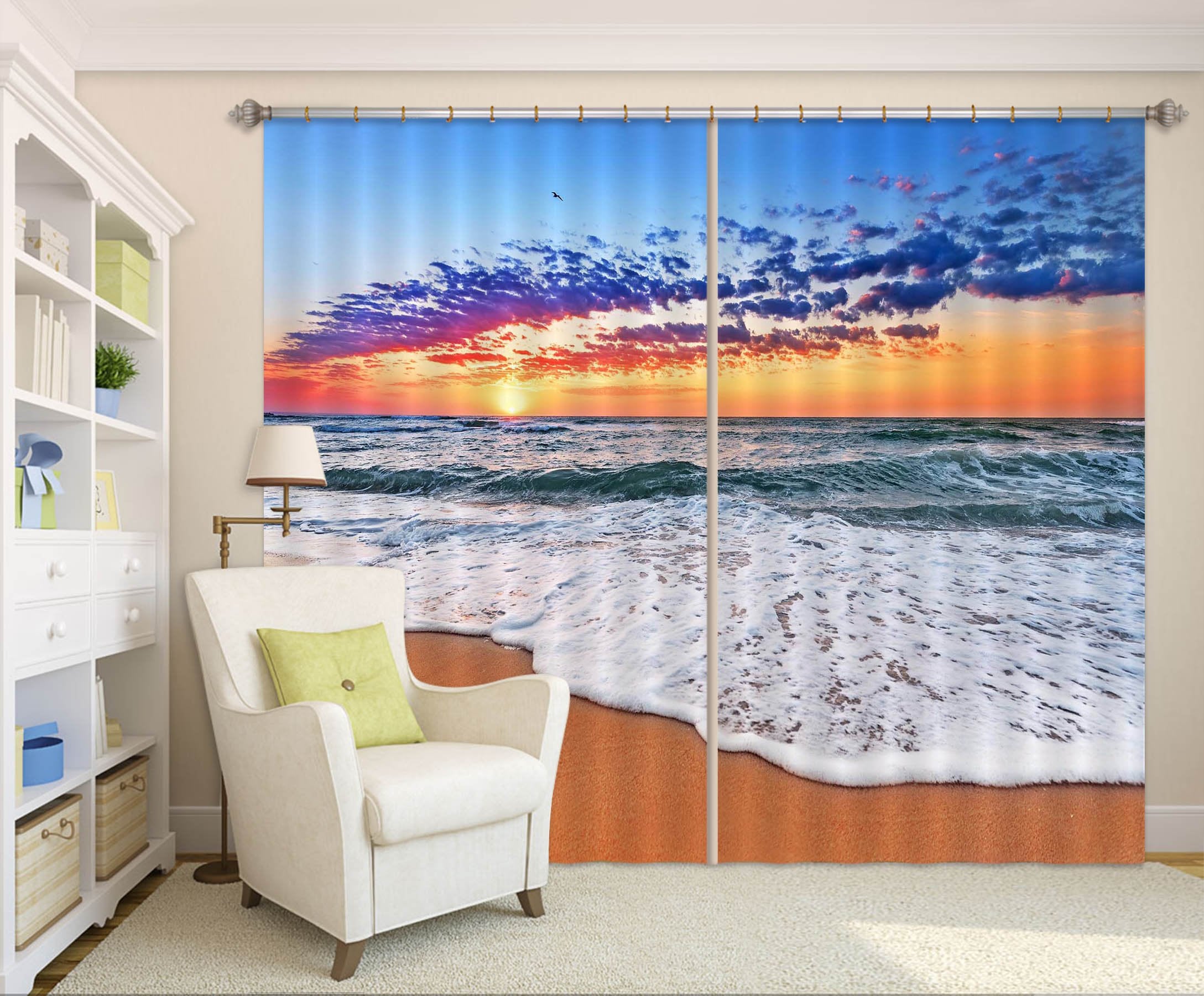 3D Beach Water 128 Curtains Drapes Wallpaper AJ Wallpaper