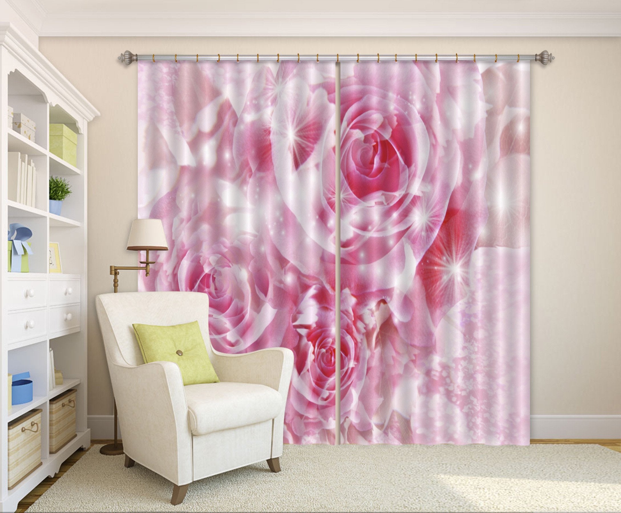 3D Shining Flowers 147 Curtains Drapes Wallpaper AJ Wallpaper
