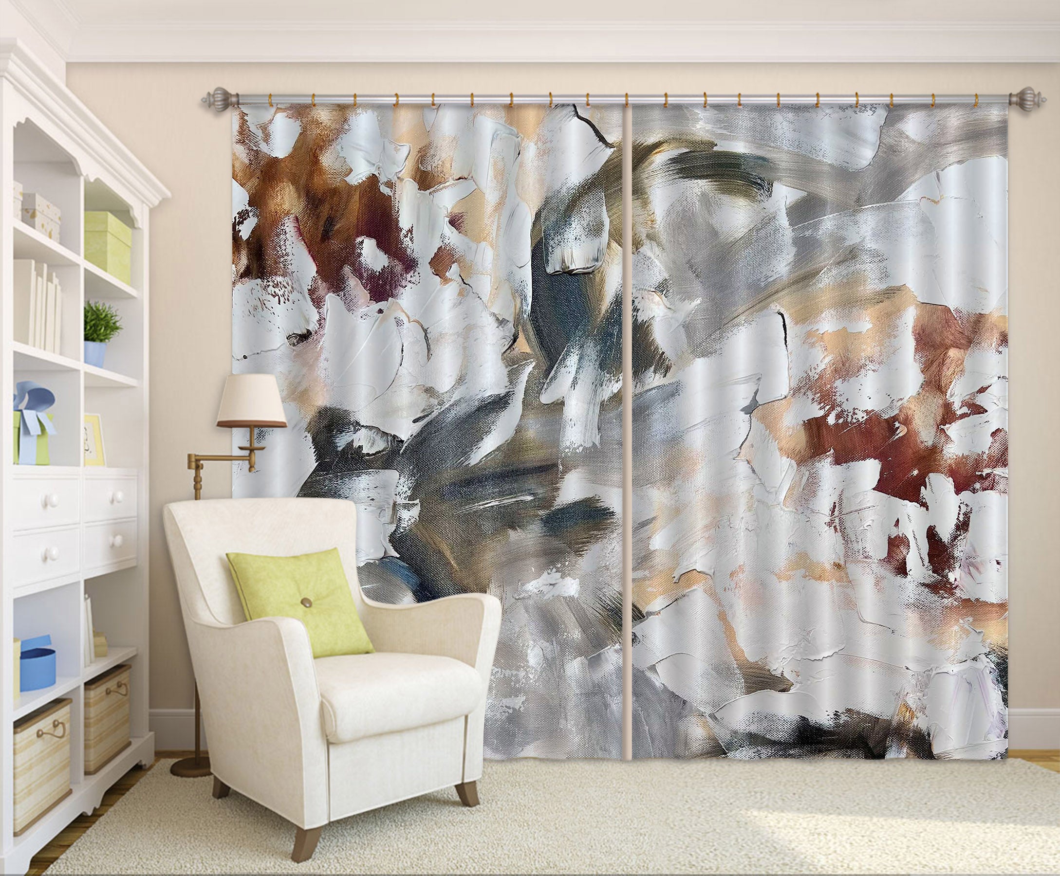 3D Paint Flower 3028 Skromova Marina Curtain Curtains Drapes