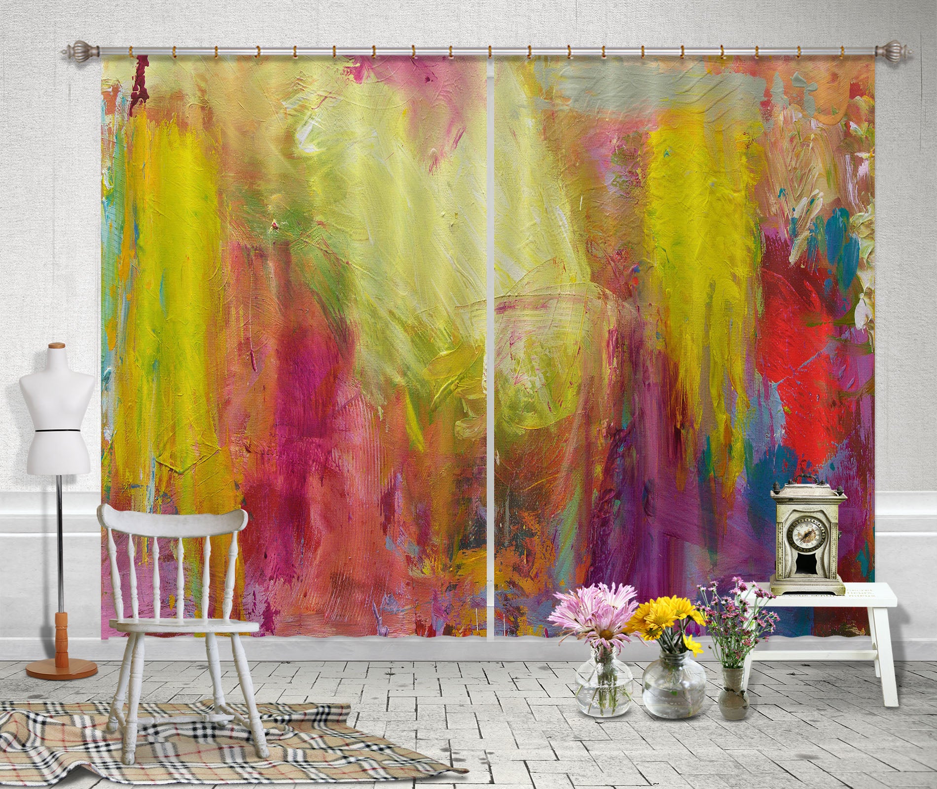 3D Vibrant Colors 107 Allan P. Friedlander Curtain Curtains Drapes