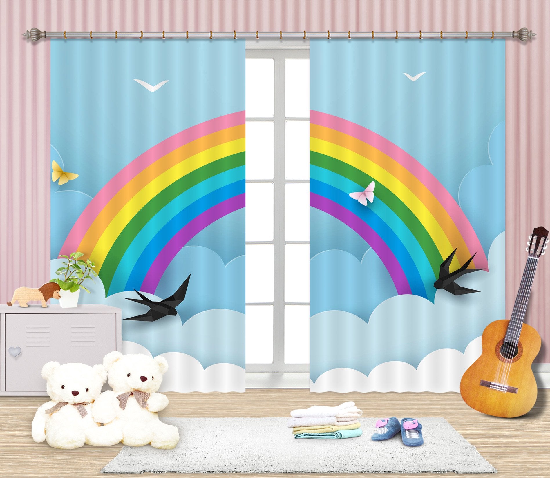 3D Beautiful Rainbow 792 Curtains Drapes Wallpaper AJ Wallpaper