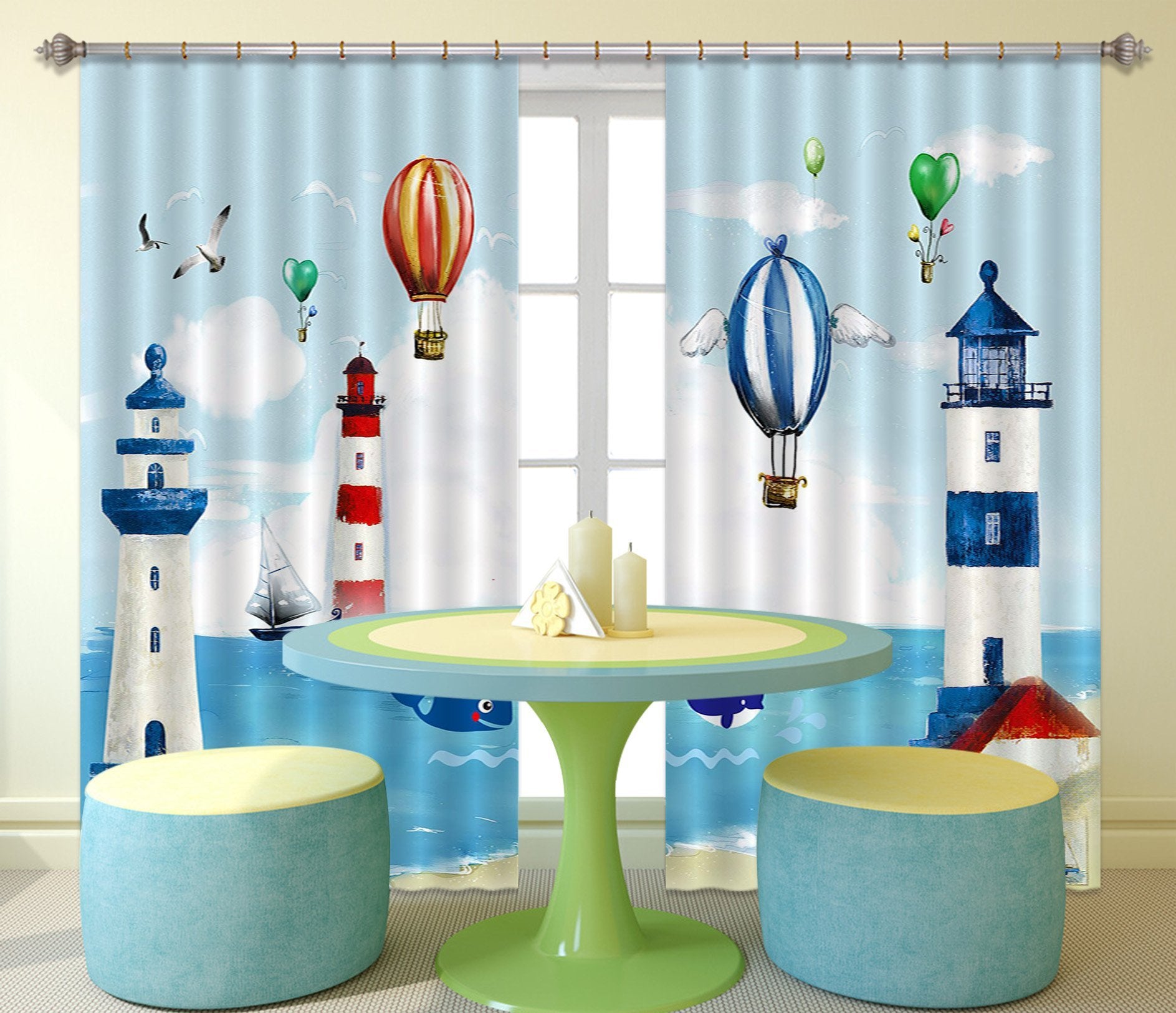 3D Lovely Lighthouses 2271 Curtains Drapes Wallpaper AJ Wallpaper