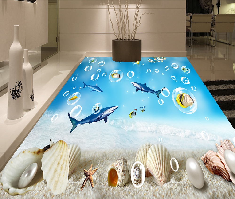 3D Bubble Fish 608 Floor Mural Wallpaper Murals Rug & Mat Print Epoxy waterproof bath floor