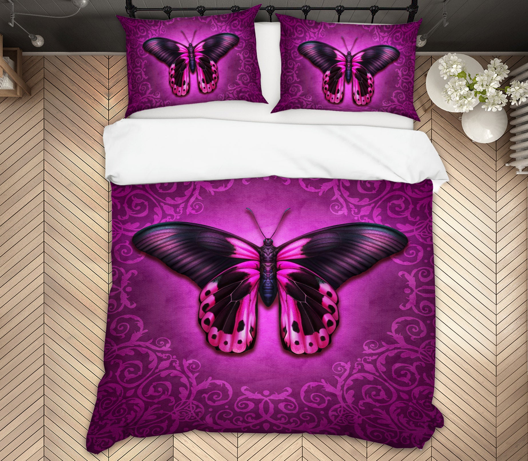 3D Pink Butterfly 8824 Brigid Ashwood Bedding Bed Pillowcases Quilt Cover Duvet Cover