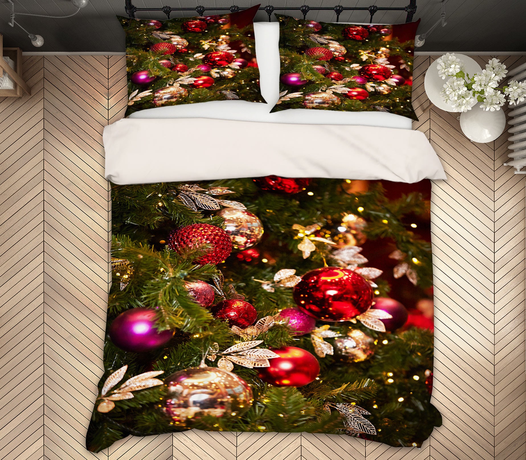 3D Tree Pendant 52166 Christmas Quilt Duvet Cover Xmas Bed Pillowcases