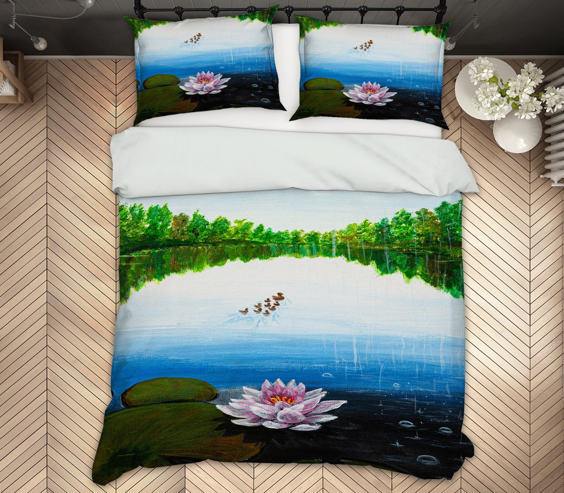 3D Lotus 1759 Marina Zotova Bedding Bed Pillowcases Quilt