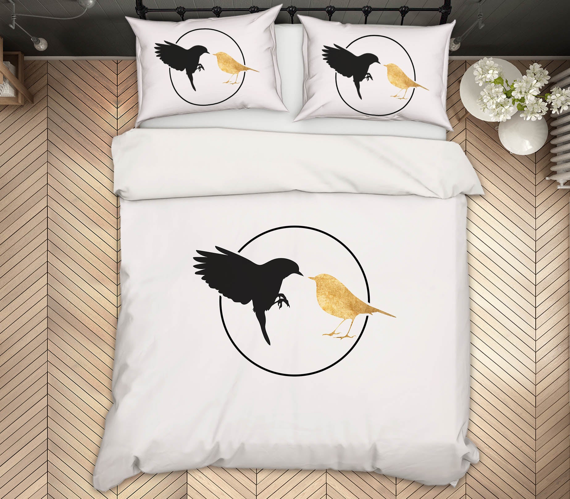 3D Golden Magpie 179 Boris Draschoff Bedding Bed Pillowcases Quilt