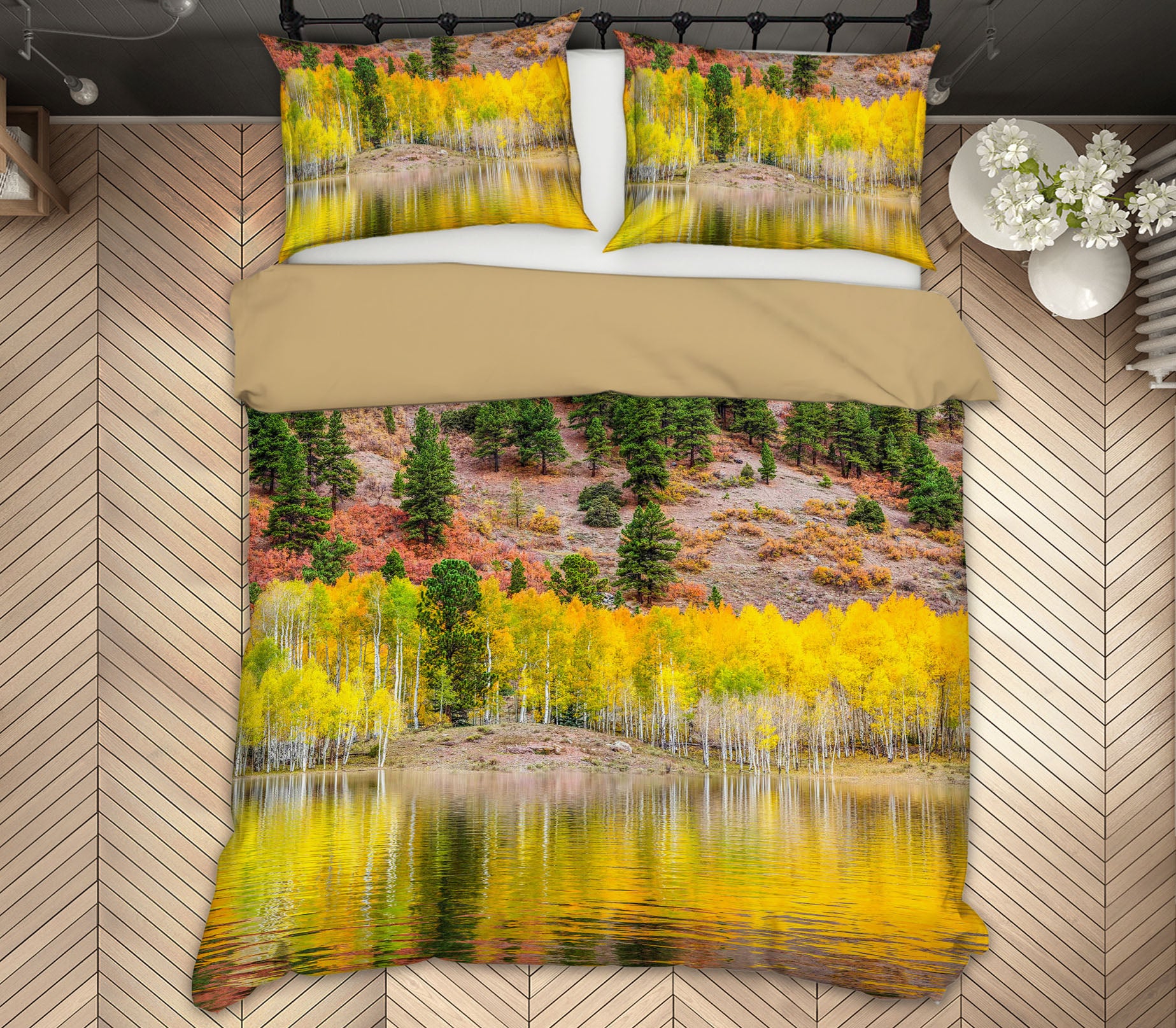 3D Yellow Forest 2018 Marco Carmassi Bedding Bed Pillowcases Quilt