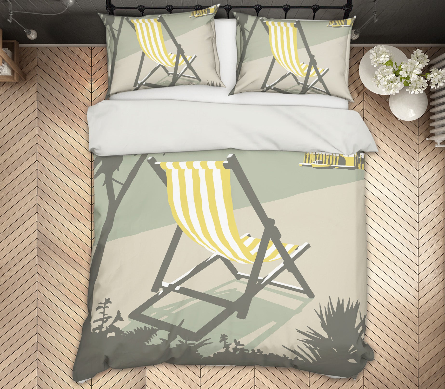 3D Rock Deckchair 2047 Steve Read Bedding Bed Pillowcases Quilt