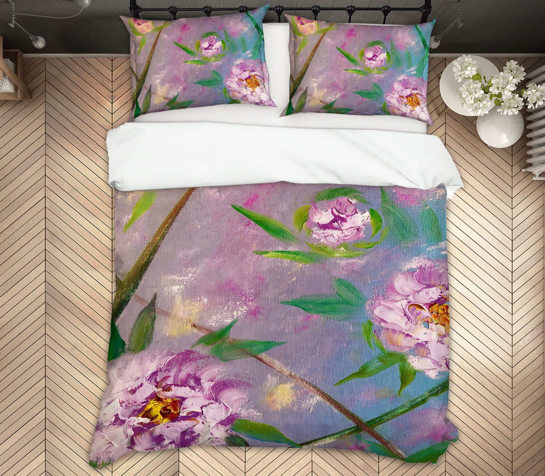 3D Purple Flower Leaves 547 Skromova Marina Bedding Bed Pillowcases Quilt
