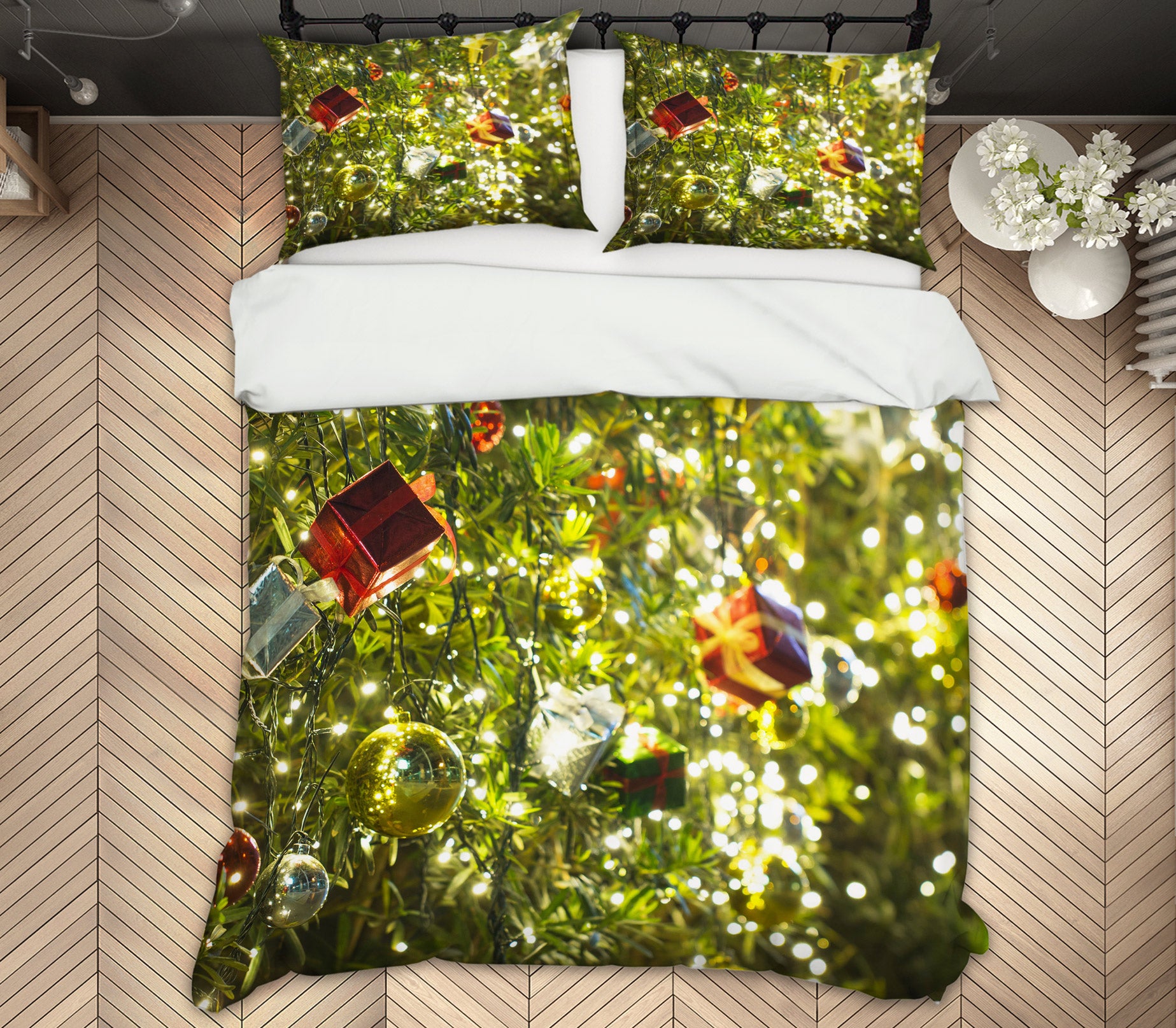 3D String Lights Gift Pendant 52158 Christmas Quilt Duvet Cover Xmas Bed Pillowcases