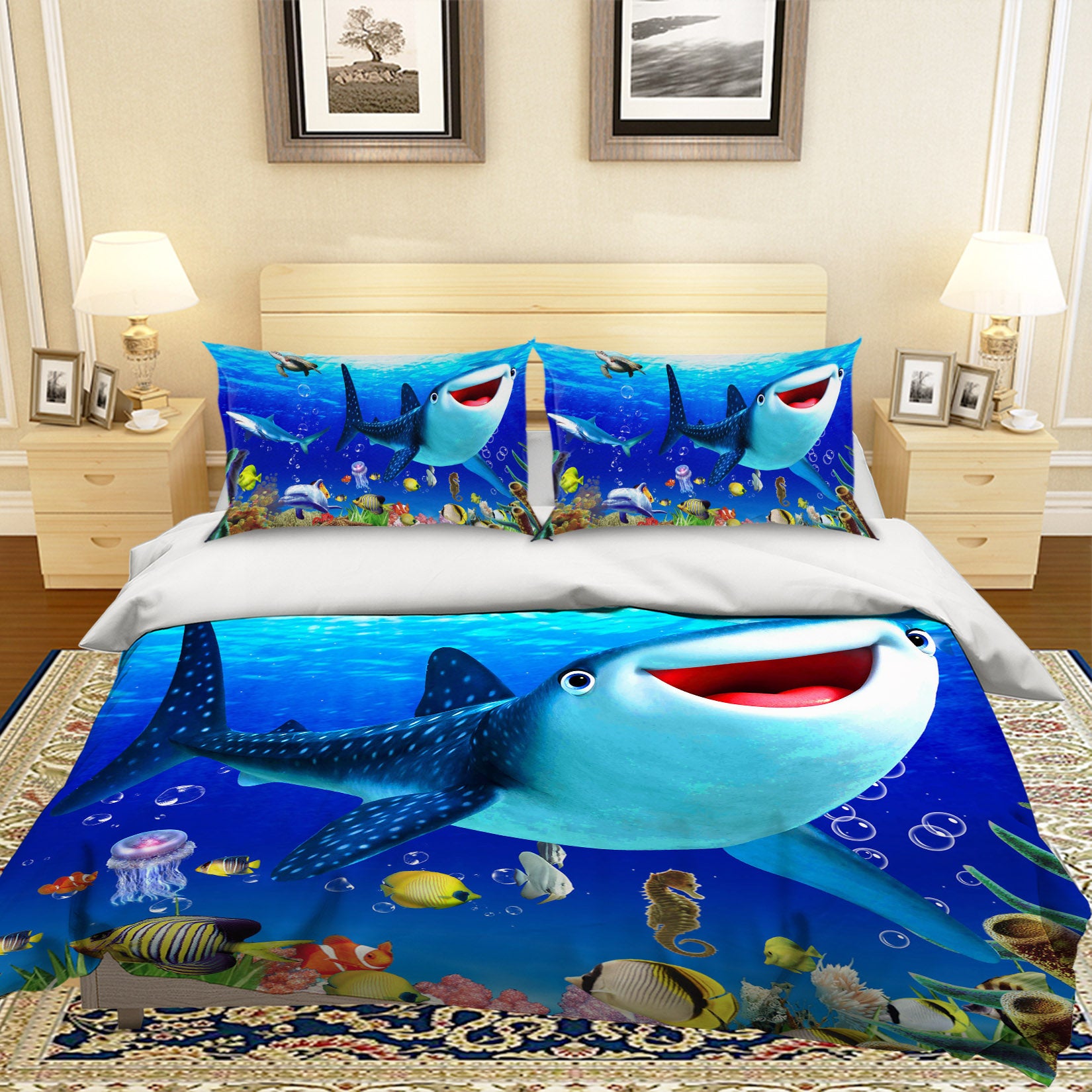 3D Cute Whale 1914 Bed Pillowcases Quilt