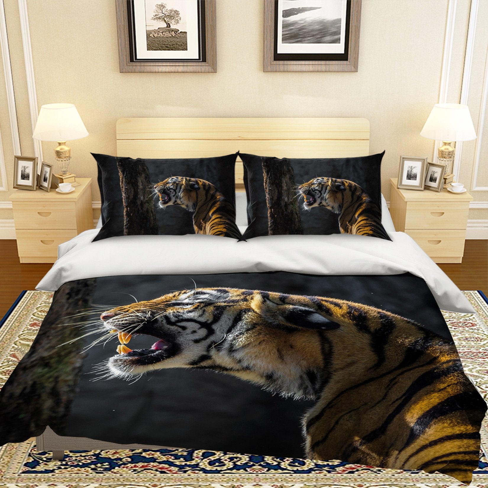 3D Tiger Cub 2007 Bed Pillowcases Quilt Quiet Covers AJ Creativity Home
