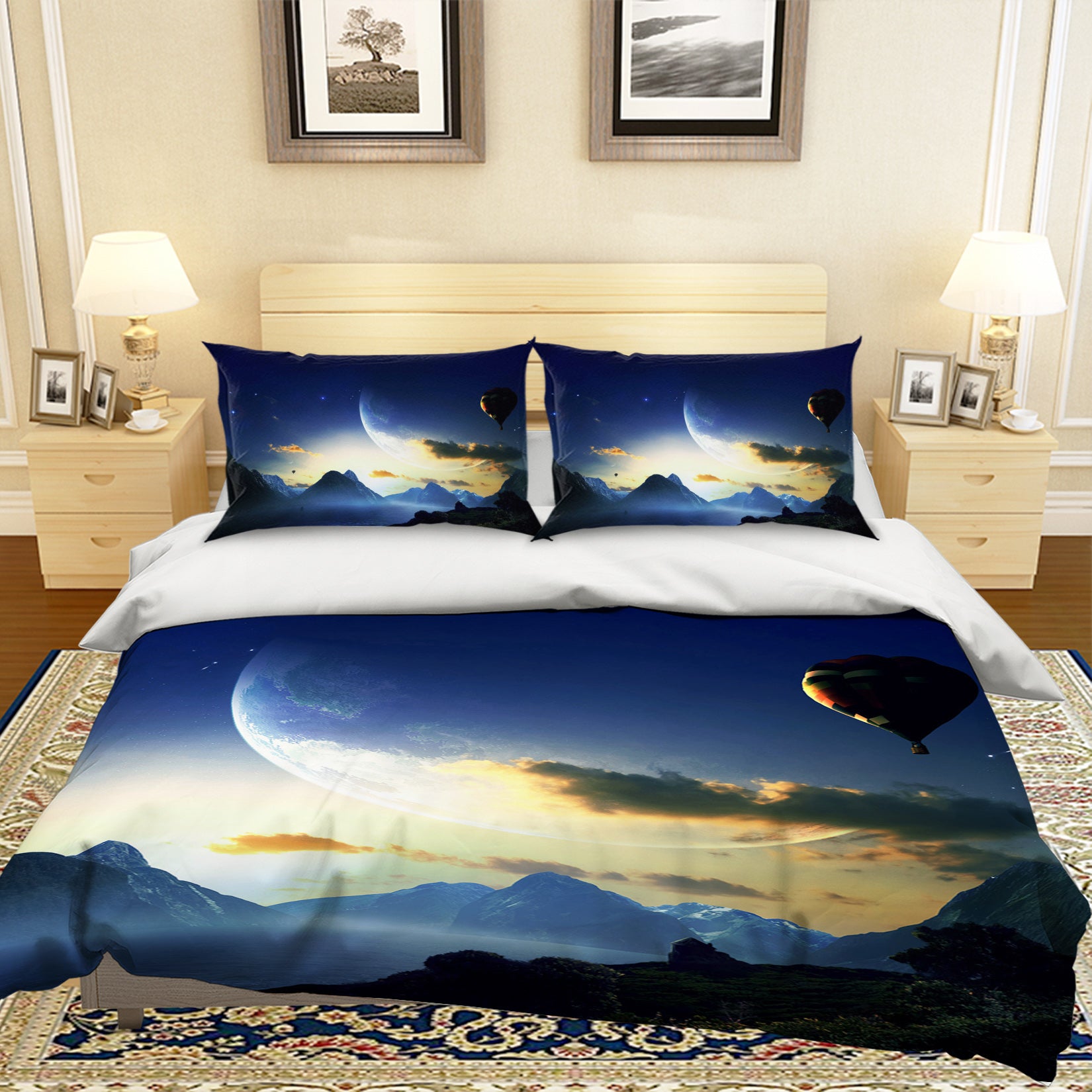 3D Moon Hill 055 Bed Pillowcases Quilt