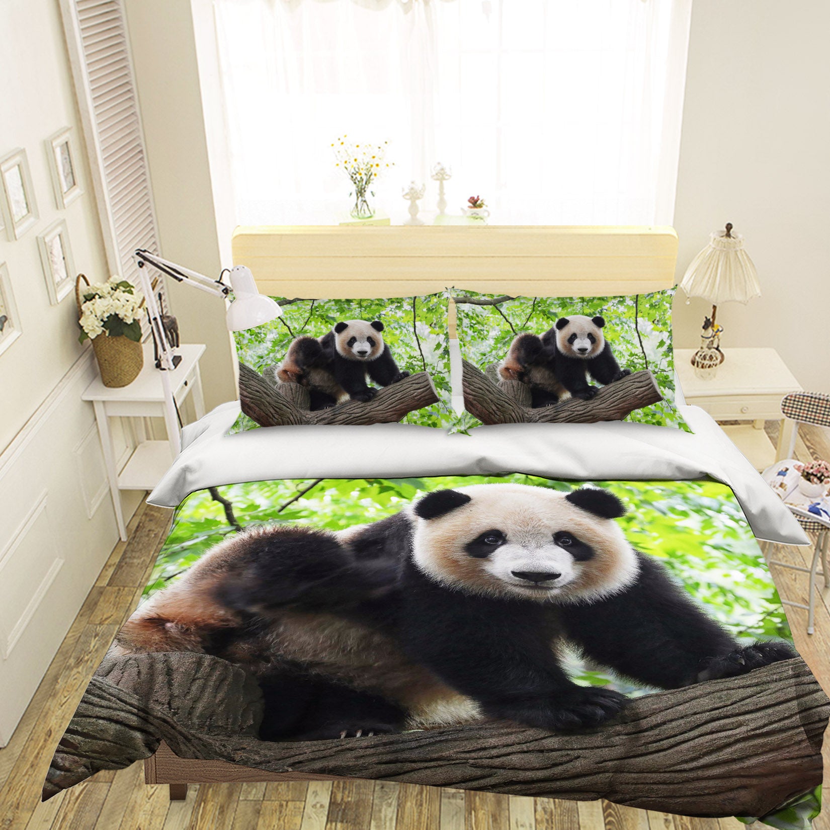 3D Forest Panda 1926 Bed Pillowcases Quilt