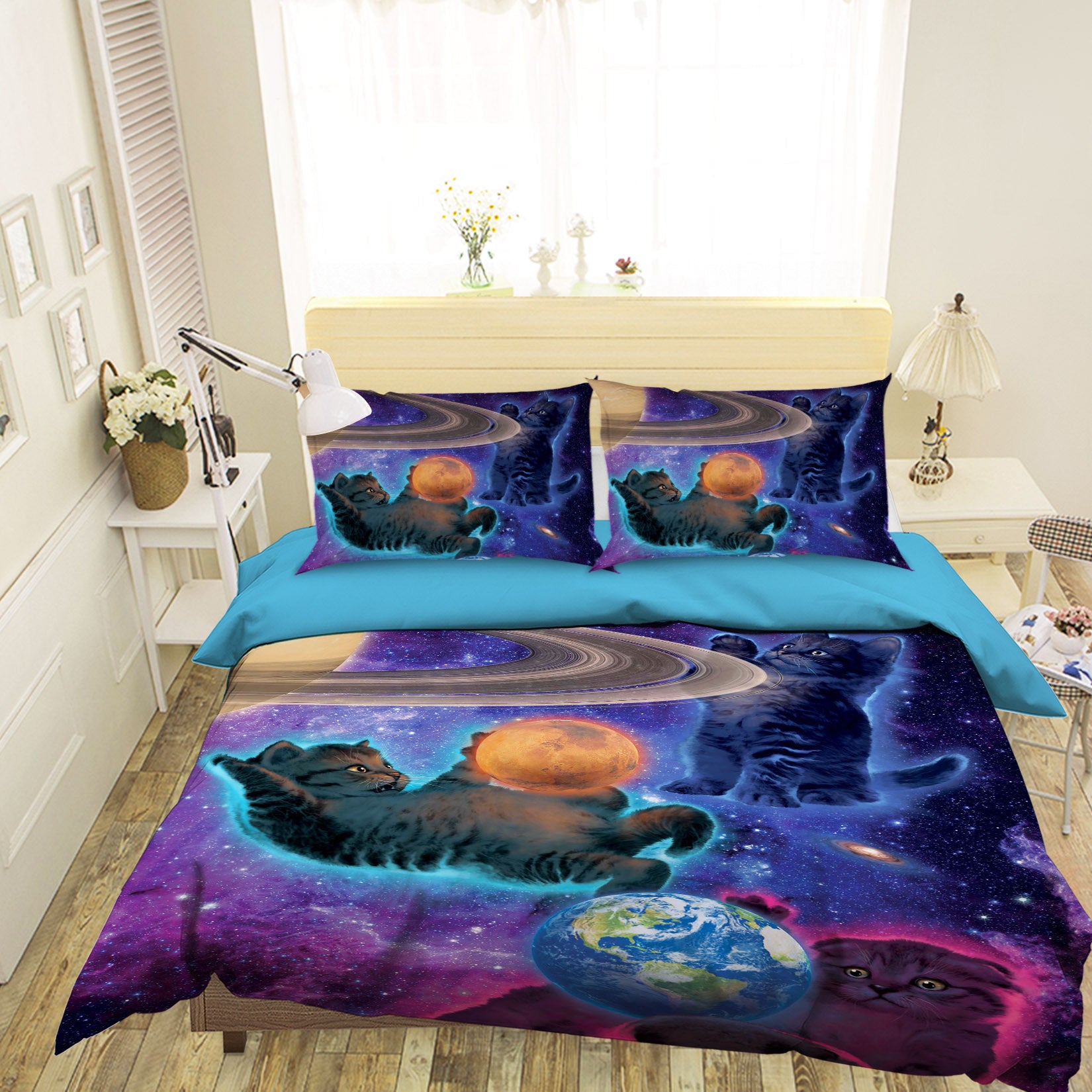 3D Cosmic Kittens 034 Bed Pillowcases Quilt Exclusive Designer Vincent