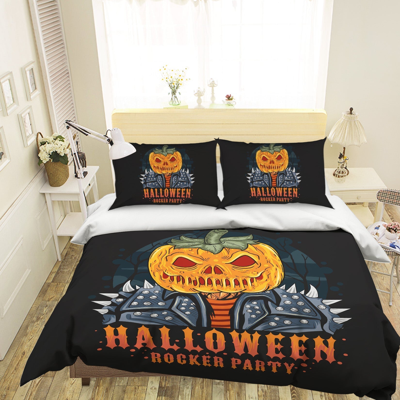3D Pumpkin Armor 1211 Halloween Bed Pillowcases Quilt Quiet Covers AJ Creativity Home