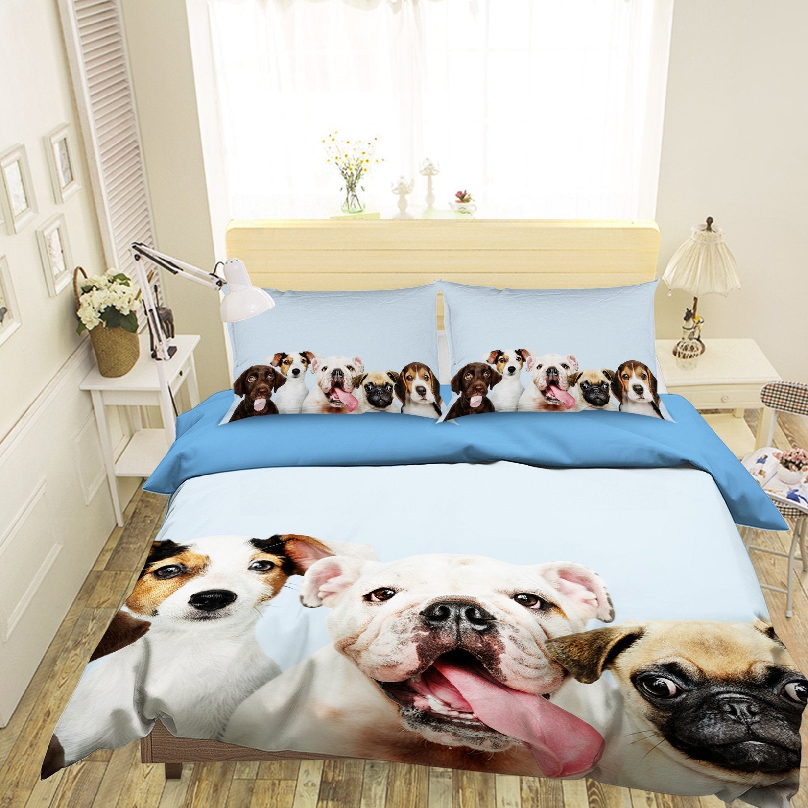 3D Cute Puppy 1908 Bed Pillowcases Quilt Quiet Covers AJ Creativity Home