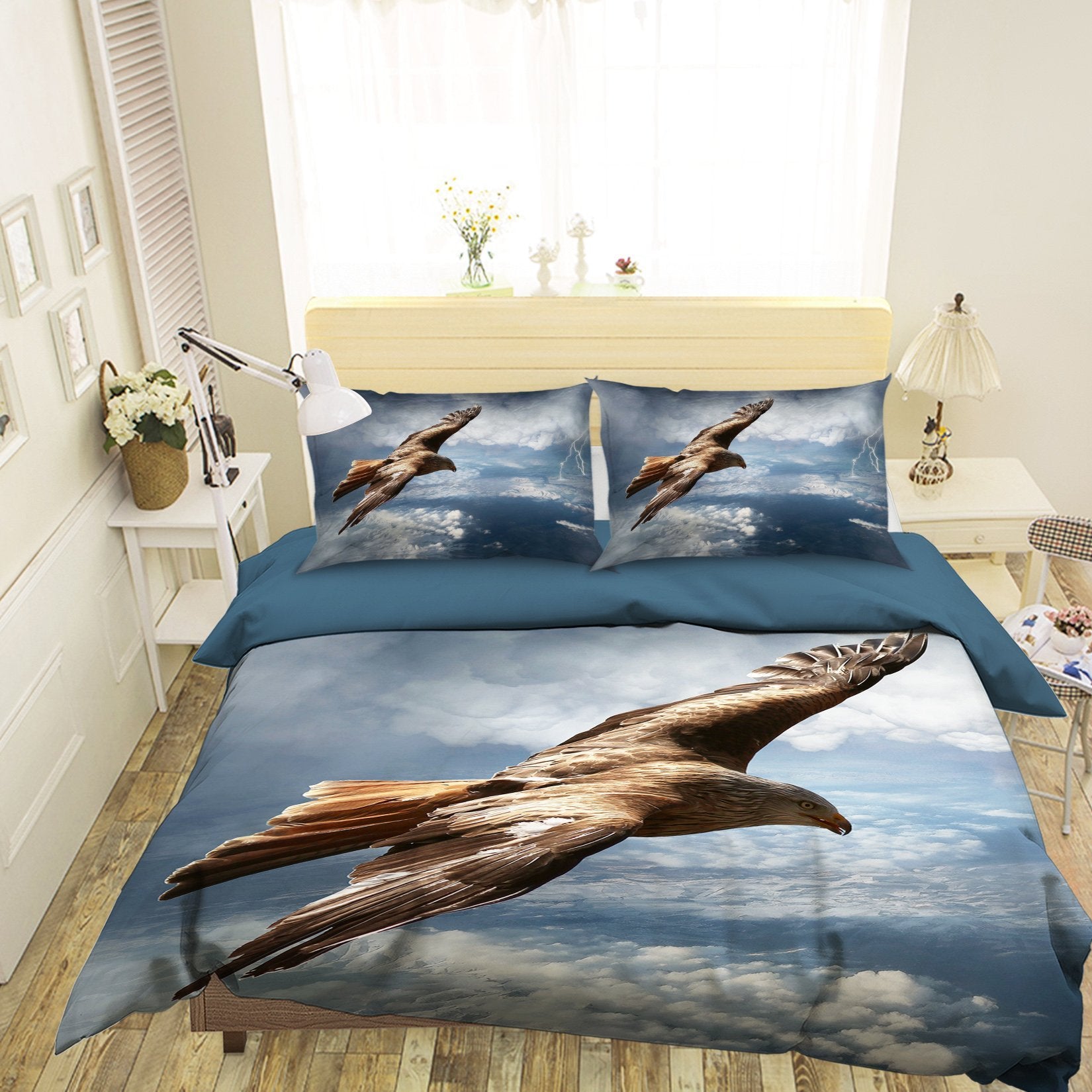 3D Eagle Sea 1911 Bed Pillowcases Quilt Quiet Covers AJ Creativity Home