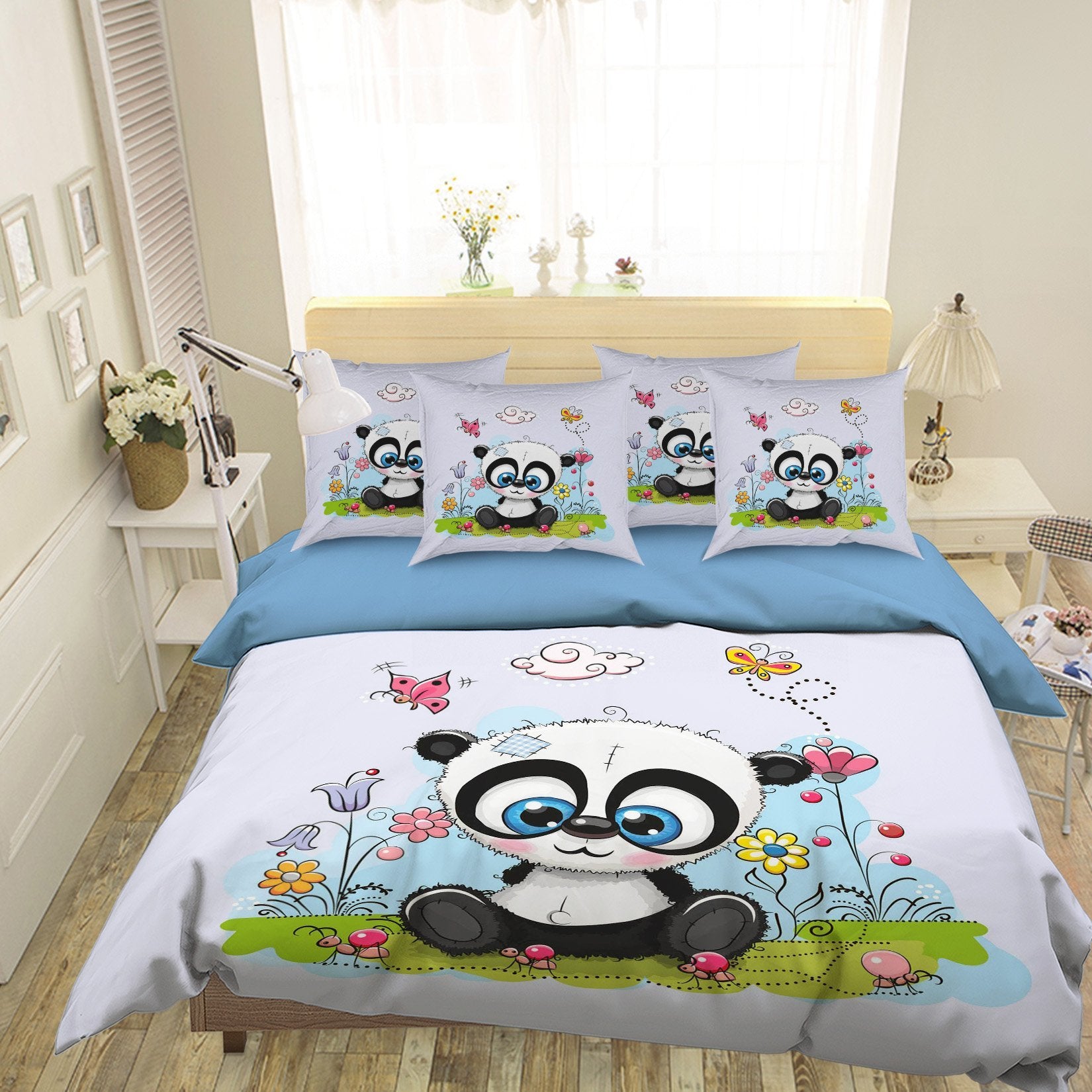 3D Cartoon Panda 013 Bed Pillowcases Quilt Wallpaper AJ Wallpaper