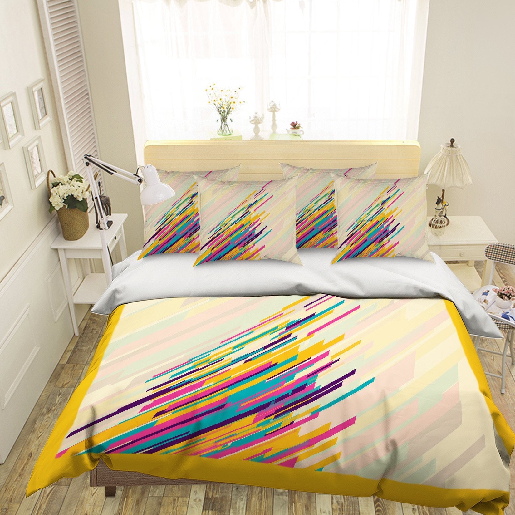 3D Color Line 069 Bed Pillowcases Quilt Wallpaper AJ Wallpaper