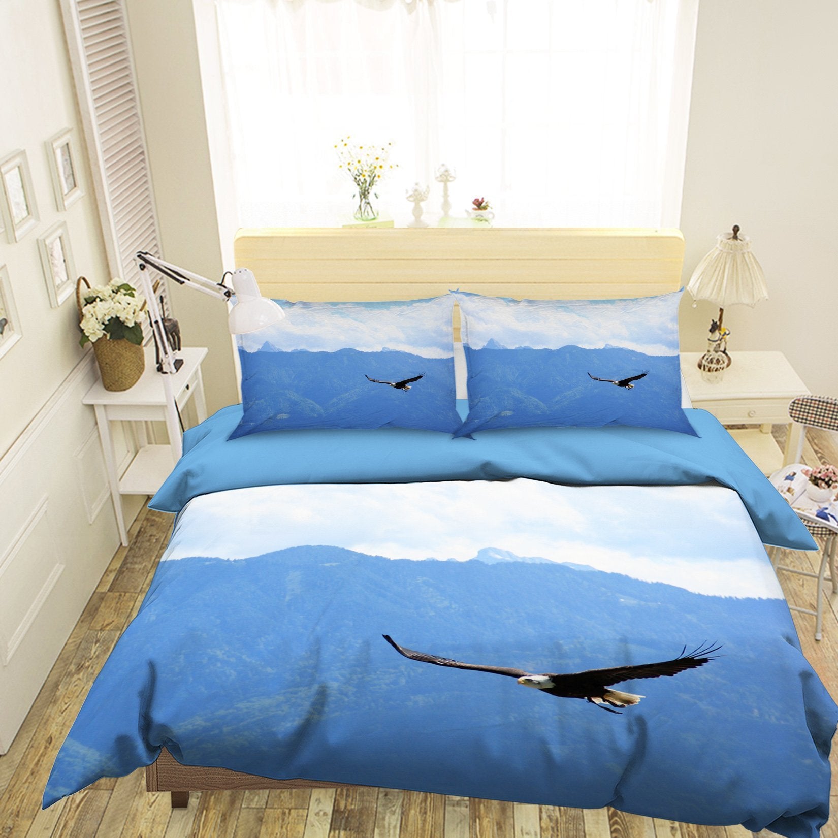 3D Soaring Eagle 1909 Bed Pillowcases Quilt Quiet Covers AJ Creativity Home