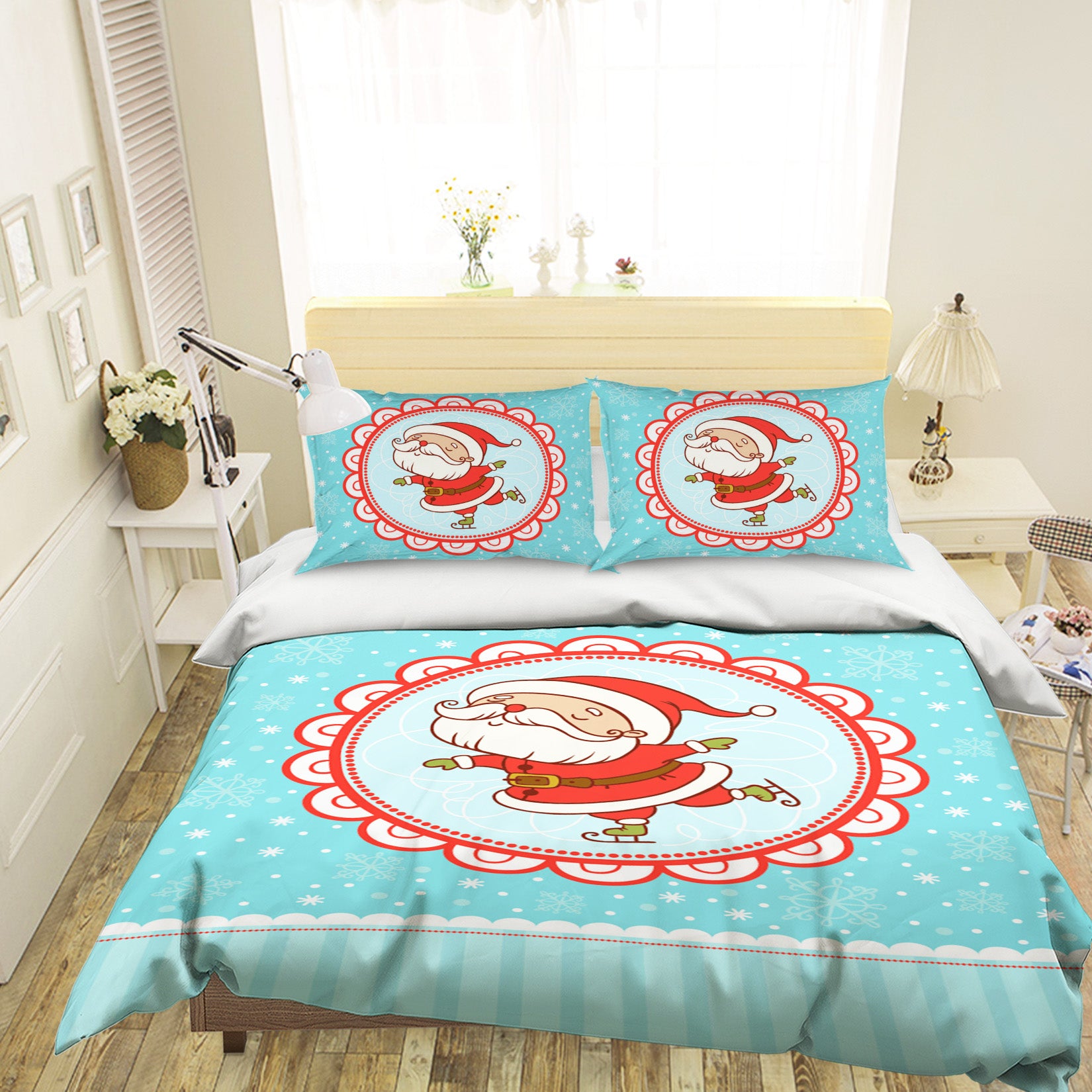 3D Santa Claus 31127 Christmas Quilt Duvet Cover Xmas Bed Pillowcases