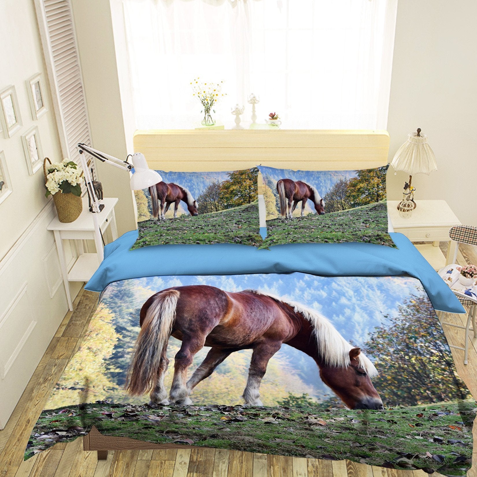 3D Horse Tail 1952 Bed Pillowcases Quilt Quiet Covers AJ Creativity Home