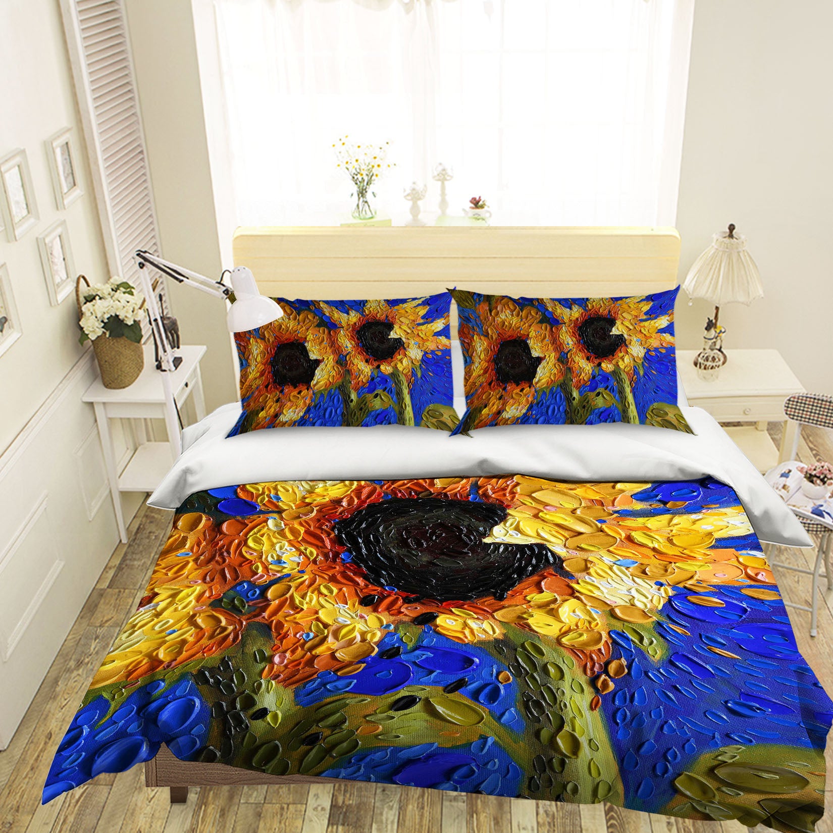 3D Sunflowers 2102 Dena Tollefson bedding Bed Pillowcases Quilt