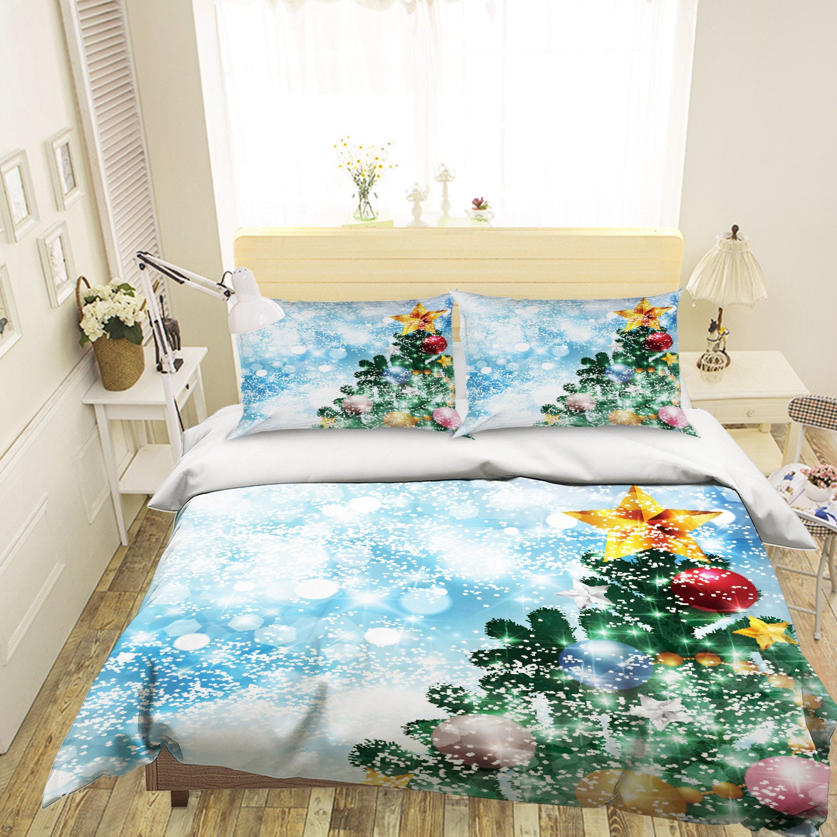 3D Snow Tree 52251 Christmas Quilt Duvet Cover Xmas Bed Pillowcases