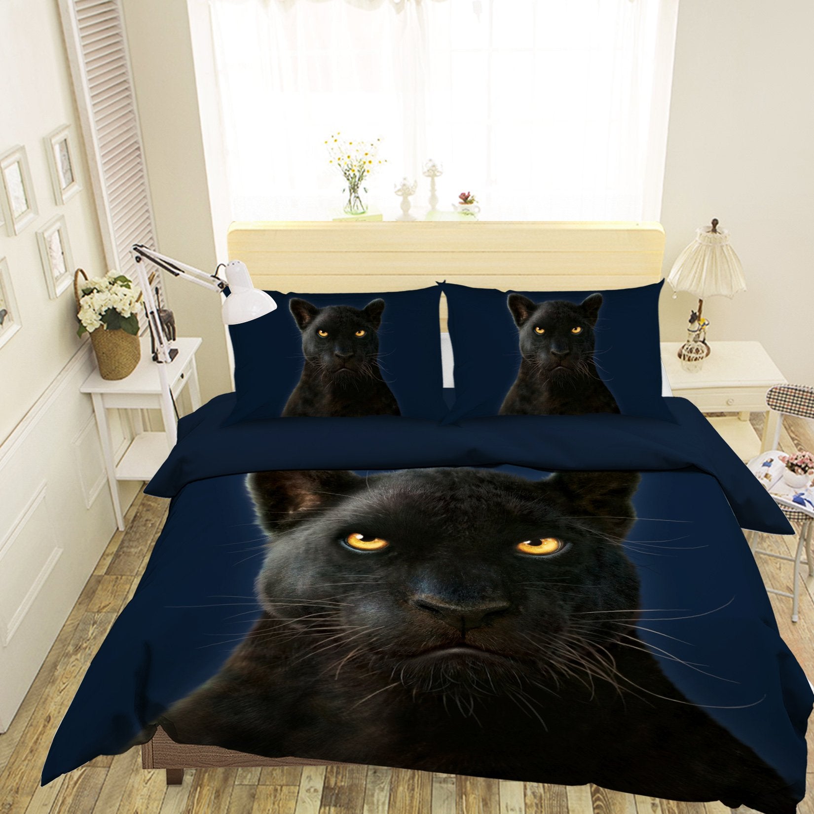 3D Black Panther Portrait 2113 Bed Pillowcases Quilt Exclusive Designer Vincent Quiet Covers AJ Creativity Home