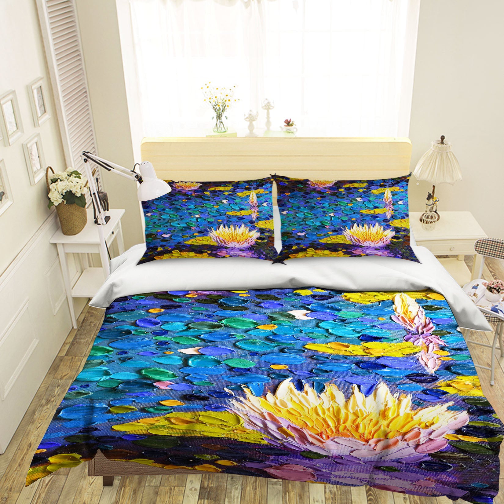 3D Water Lily 2122 Dena Tollefson bedding Bed Pillowcases Quilt