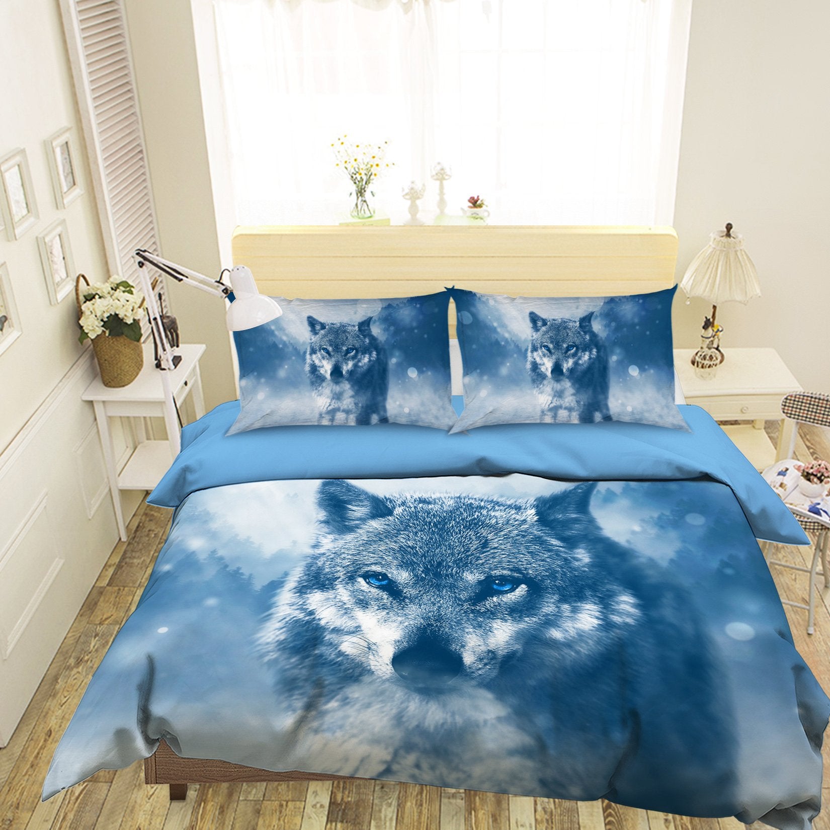 3D Snow Wolf 2011 Bed Pillowcases Quilt Quiet Covers AJ Creativity Home