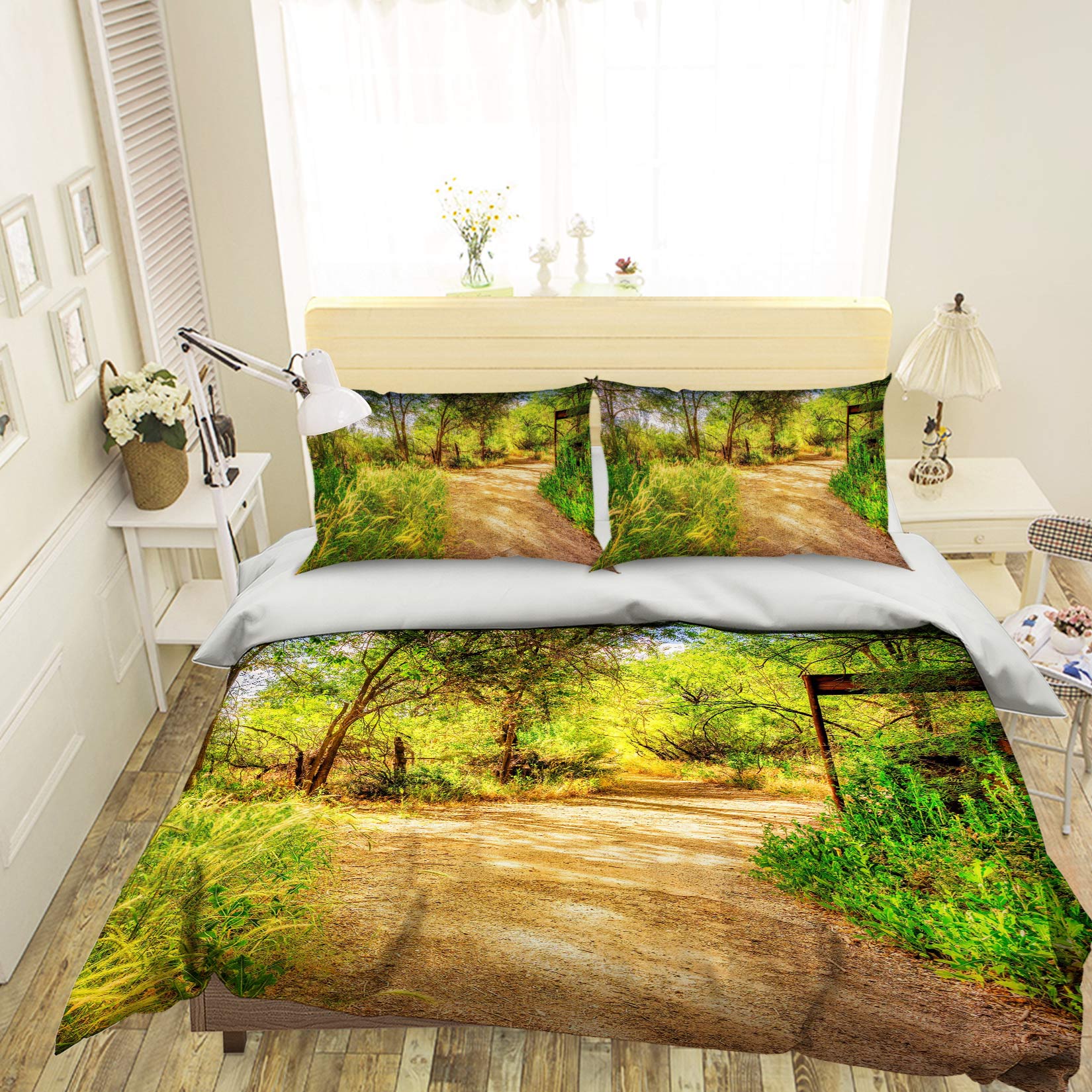 3D Woods Path 8574 Beth Sheridan Bedding Bed Pillowcases Quilt