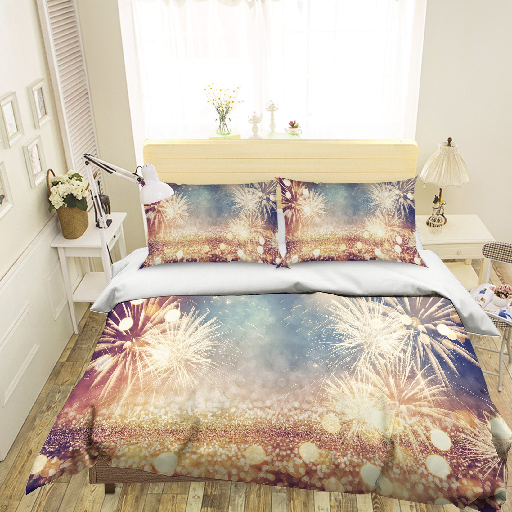 3D Fireworks 53001 Christmas Quilt Duvet Cover Xmas Bed Pillowcases