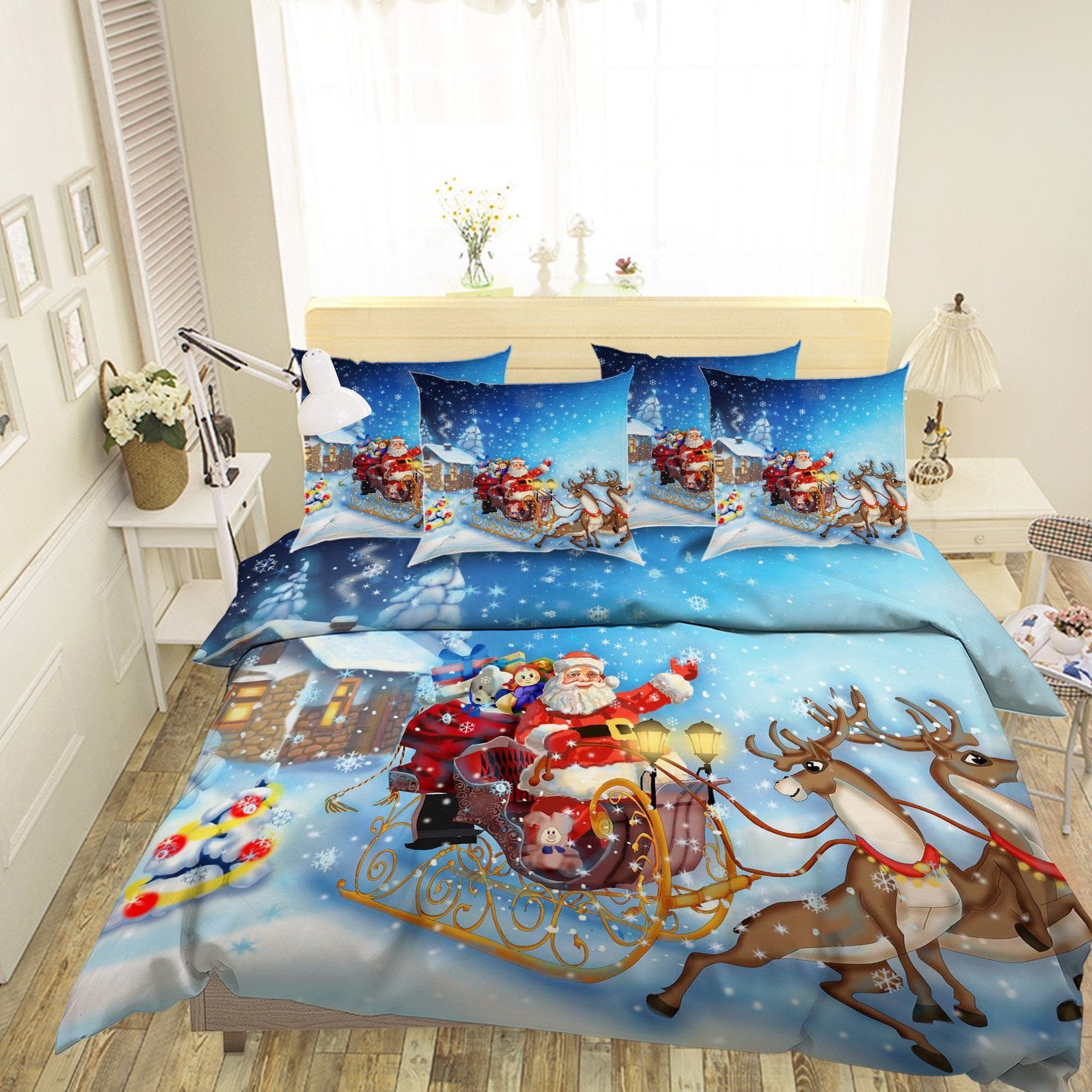 3D Santa Claus 13 Bed Pillowcases Quilt Wallpaper AJ Wallpaper