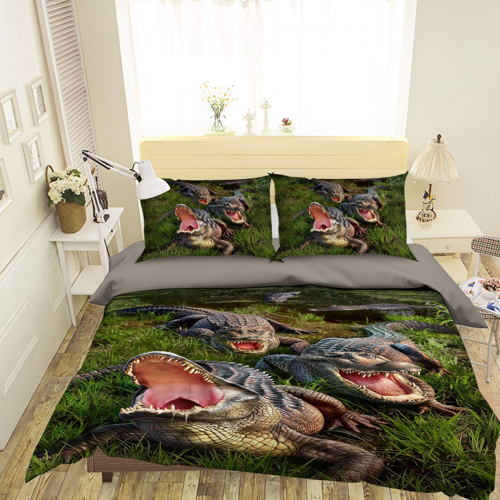 3D Alligators 2111 Jerry LoFaro bedding Bed Pillowcases Quilt Quiet Covers AJ Creativity Home