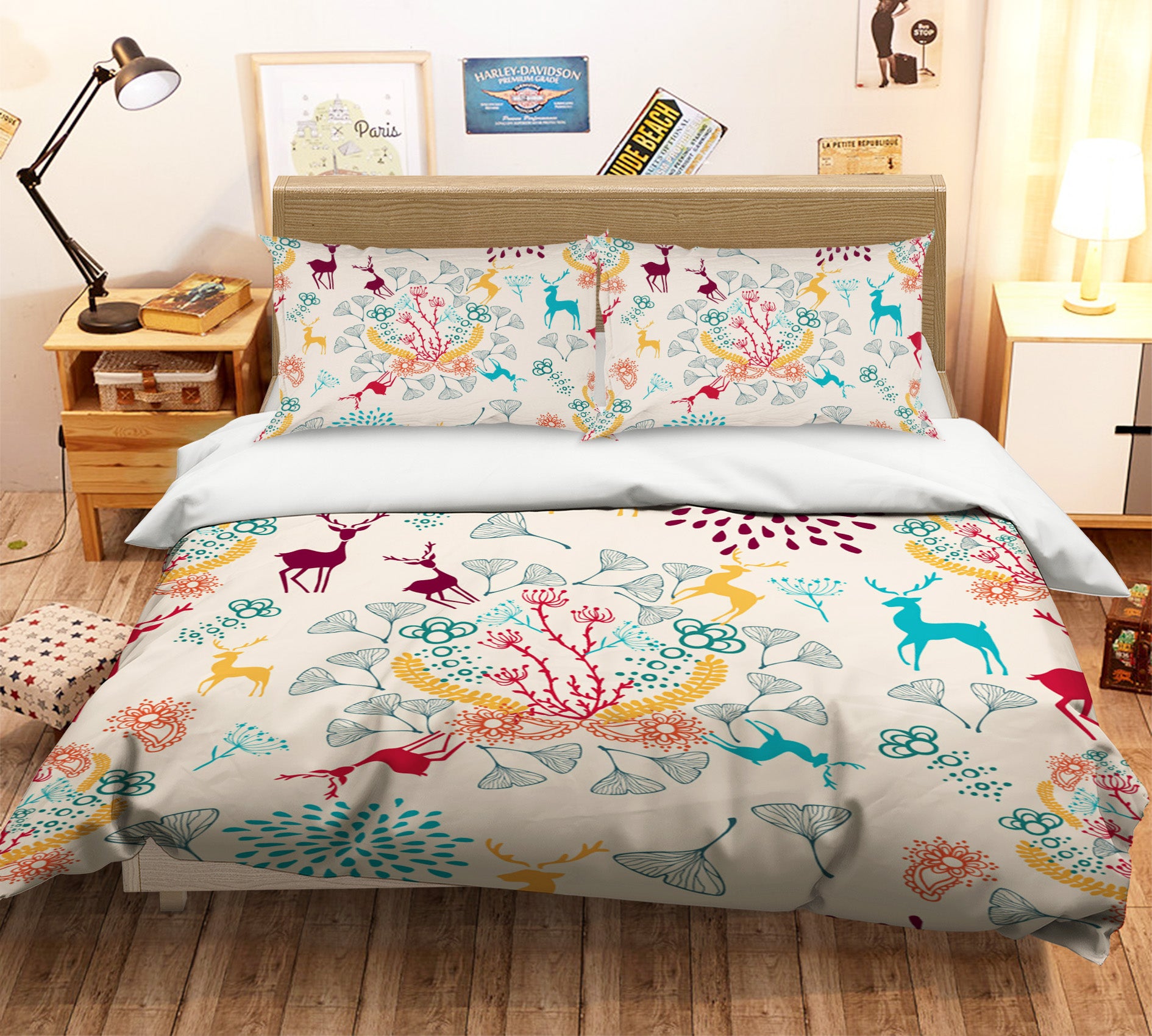 3D Deer Tree 31117 Christmas Quilt Duvet Cover Xmas Bed Pillowcases