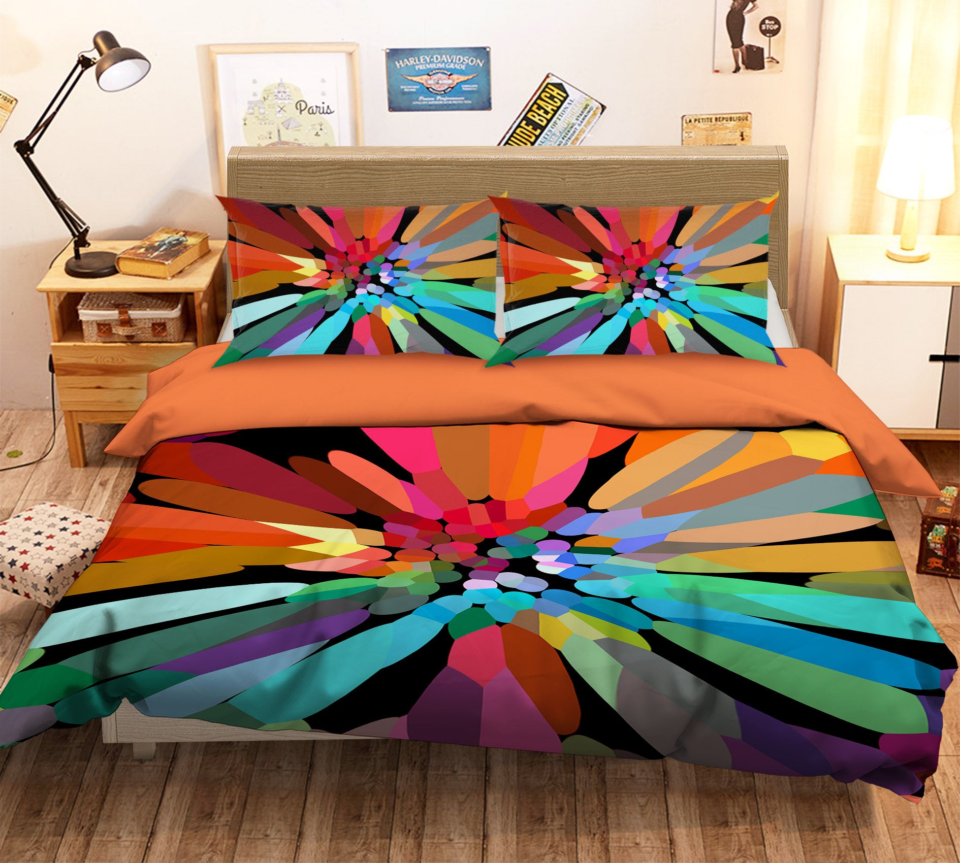 3D Colored Petals 2001 Shandra Smith Bedding Bed Pillowcases Quilt