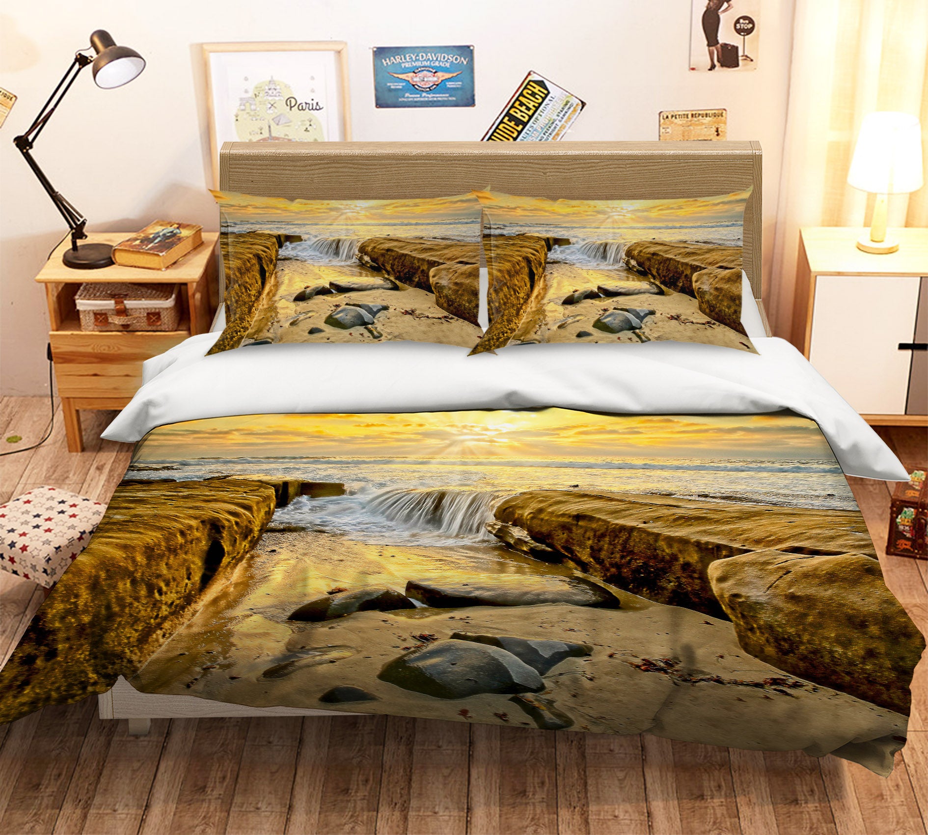 3D Stone Water 62181 Kathy Barefield Bedding Bed Pillowcases Quilt