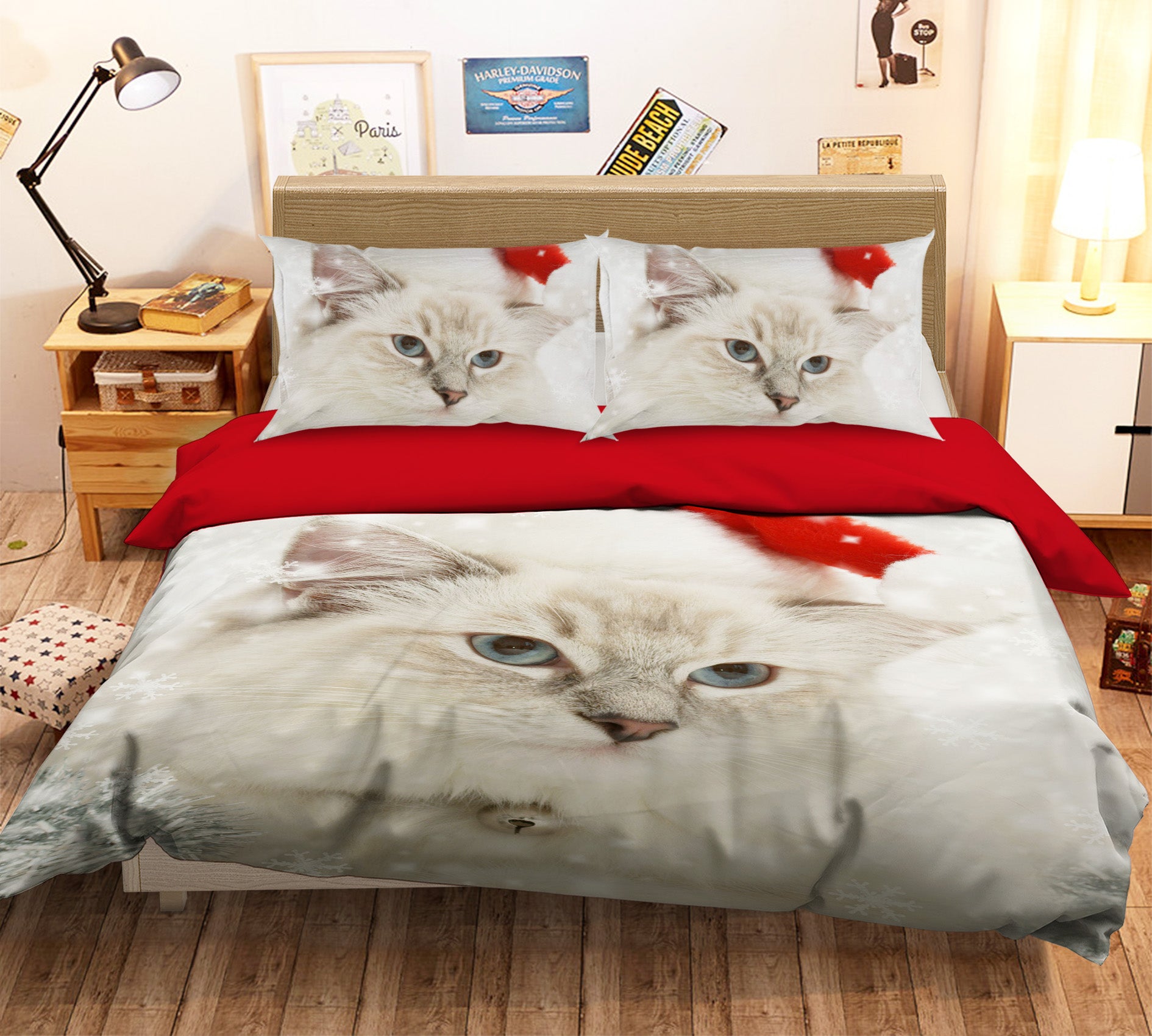 3D Cute Cat 1907 Bed Pillowcases Quilt