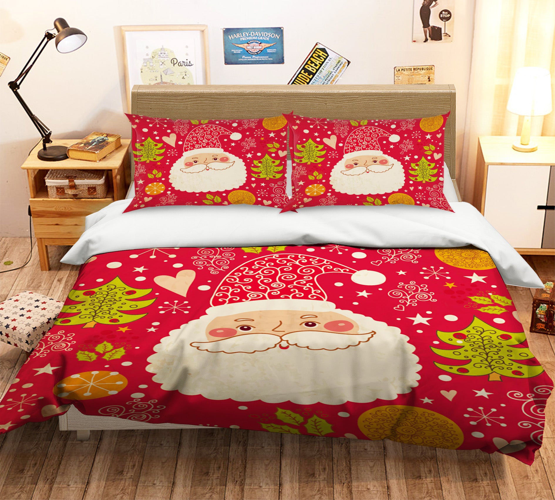 3D Santa Claus 31138 Christmas Quilt Duvet Cover Xmas Bed Pillowcases