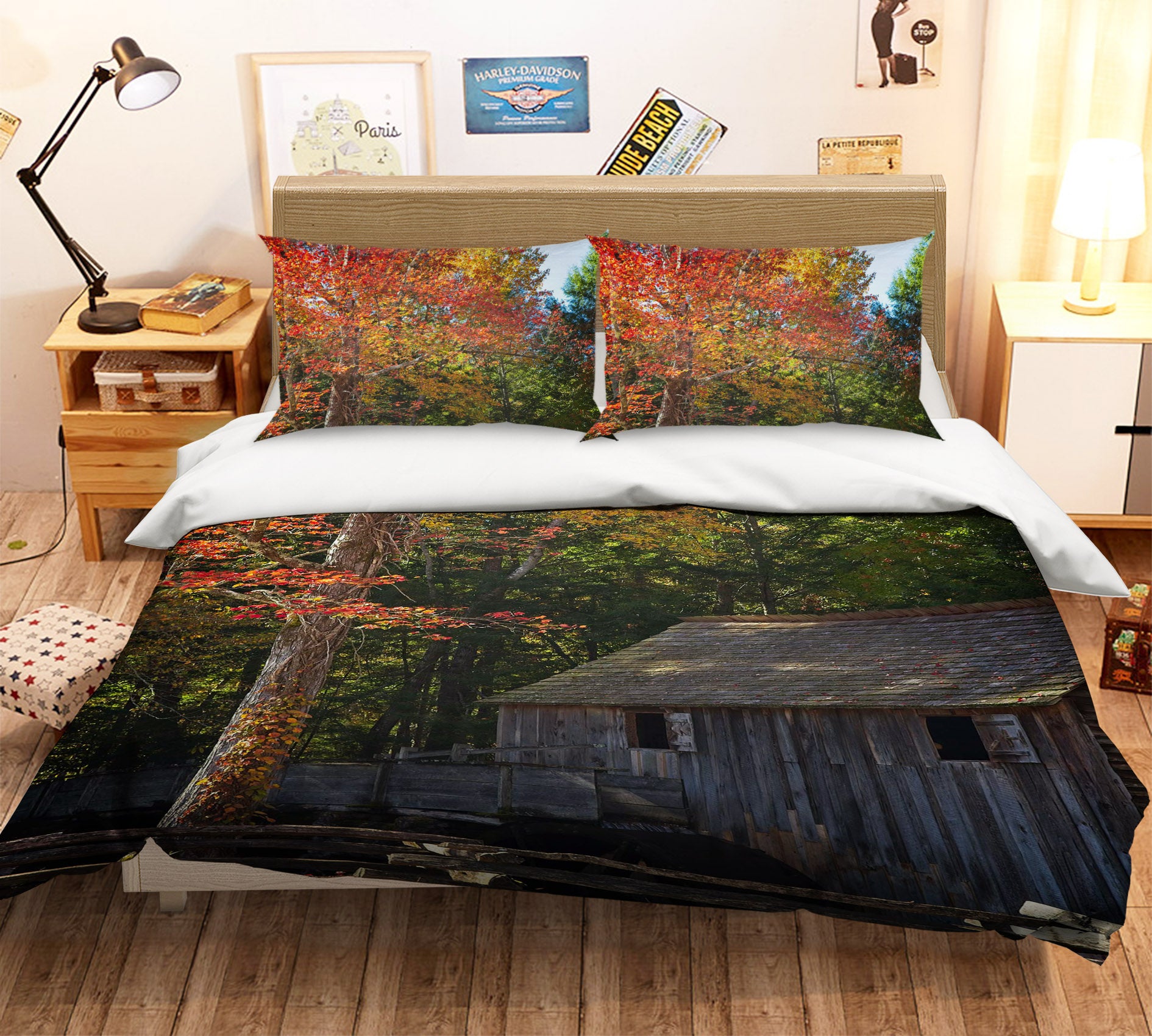 3D Sunny Cottage 2102 Kathy Barefield Bedding Bed Pillowcases Quilt