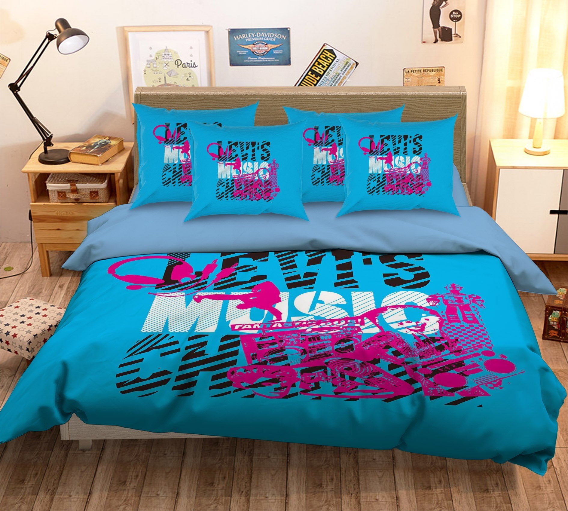 3D Color Headphones 020 Bed Pillowcases Quilt Wallpaper AJ Wallpaper