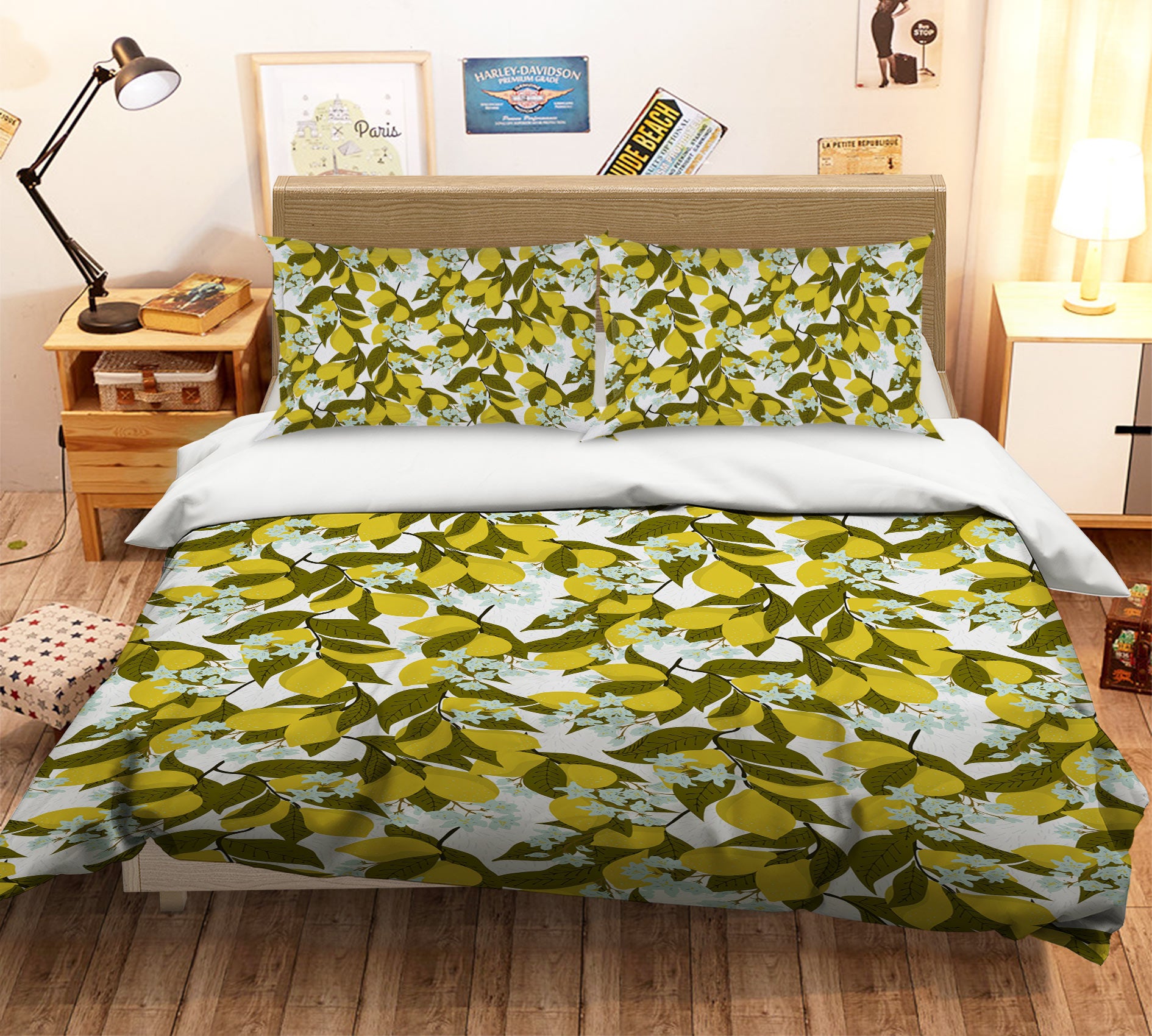 3D Blue Flowers Leaves 109140 Kashmira Jayaprakash Bedding Bed Pillowcases Quilt