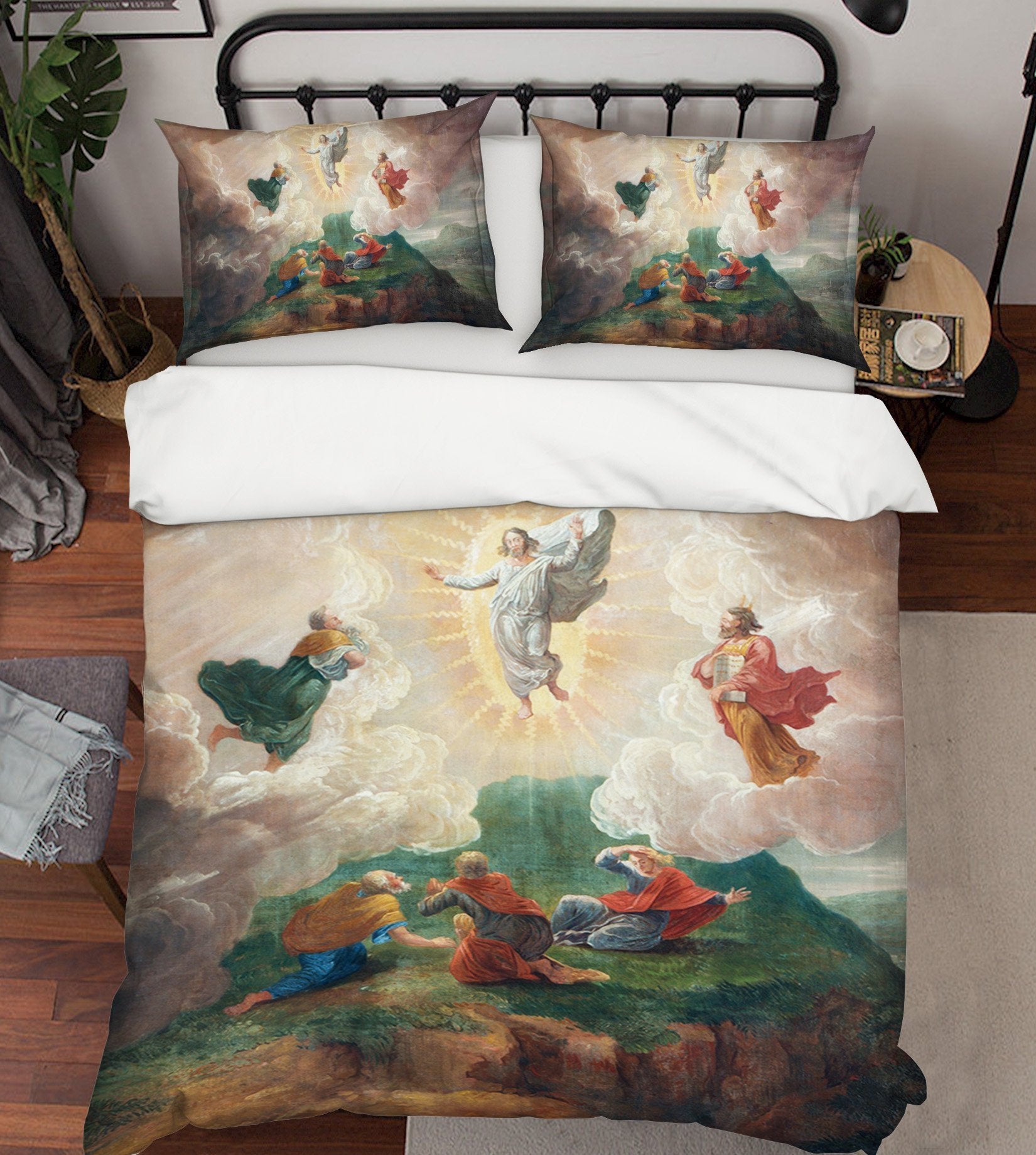 3D Praying Light 002 Bed Pillowcases Quilt Quiet Covers AJ Creativity Home